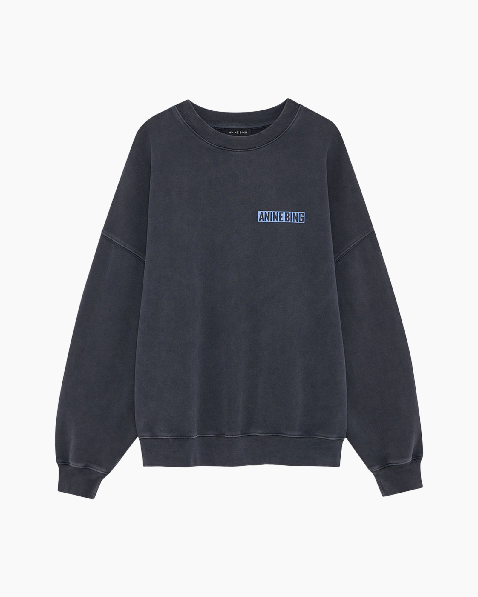 sweatshirt, long sleeve, crewneck, graphic logo, dark gray