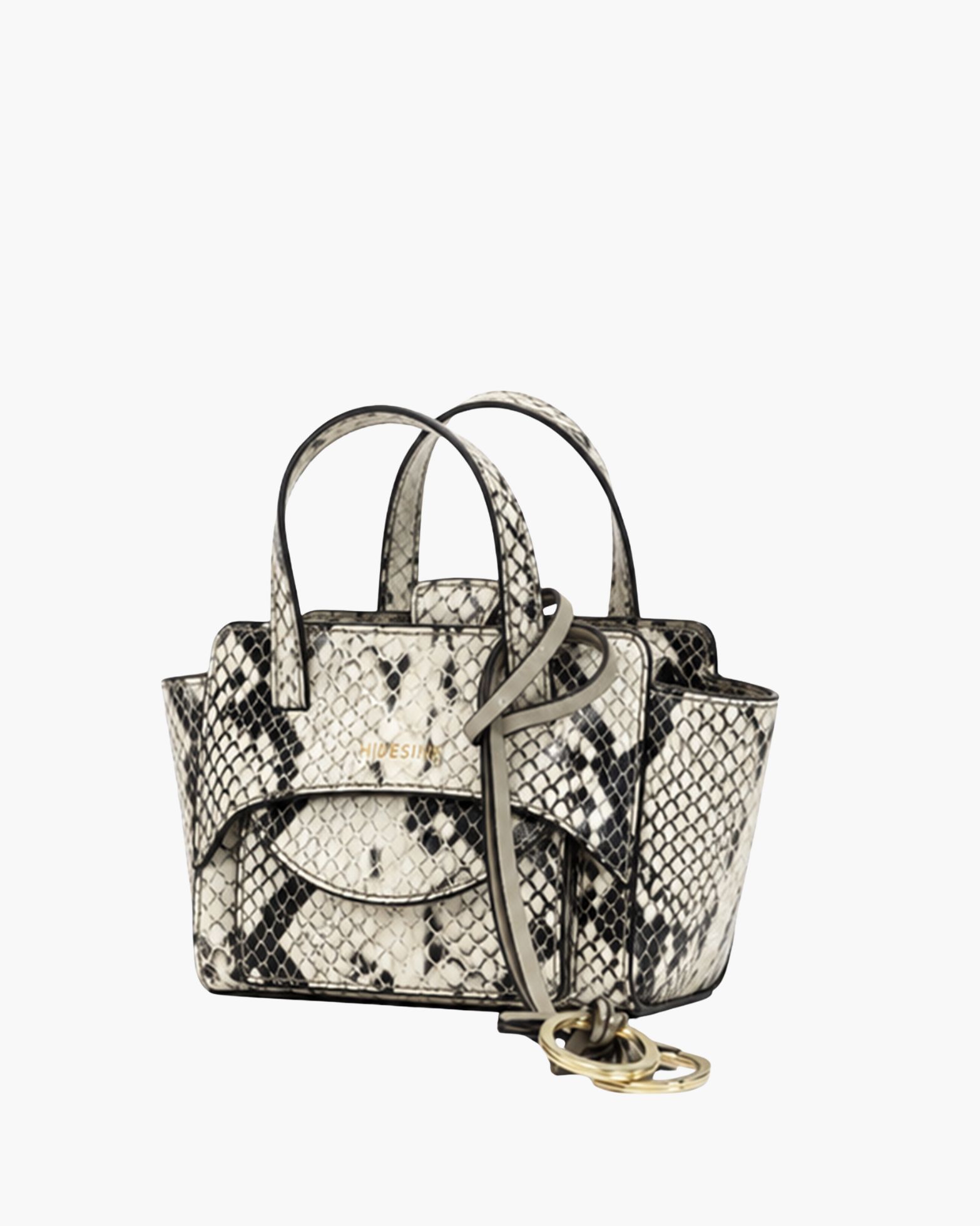 handbag, snake print, mini bag, top-handle, gold hardware
