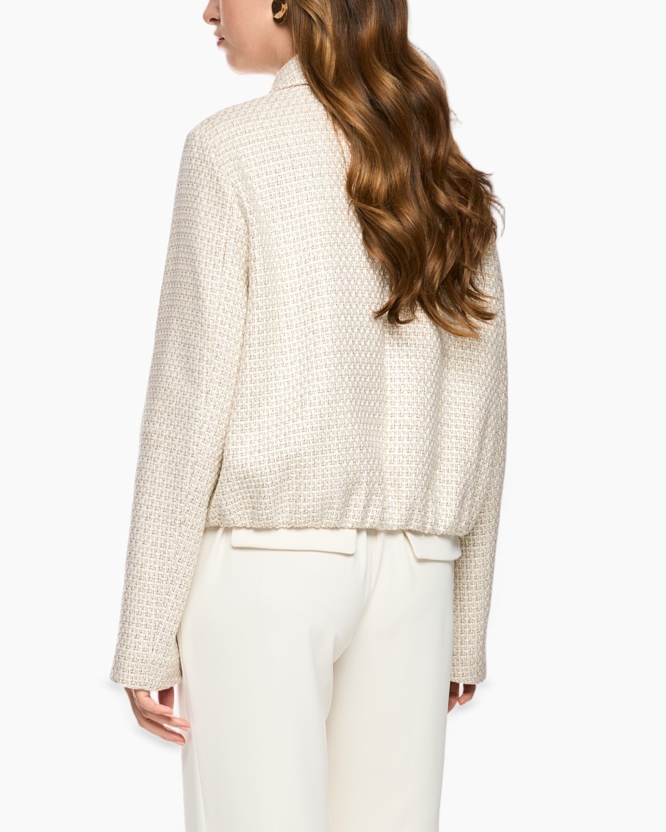 knitted jacket, beige, long sleeve, textured fabric, loose fit