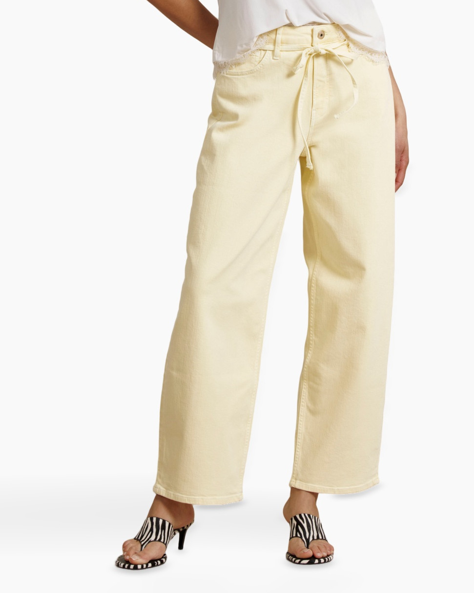 pants, wide-leg, linen, beige, drawstring
