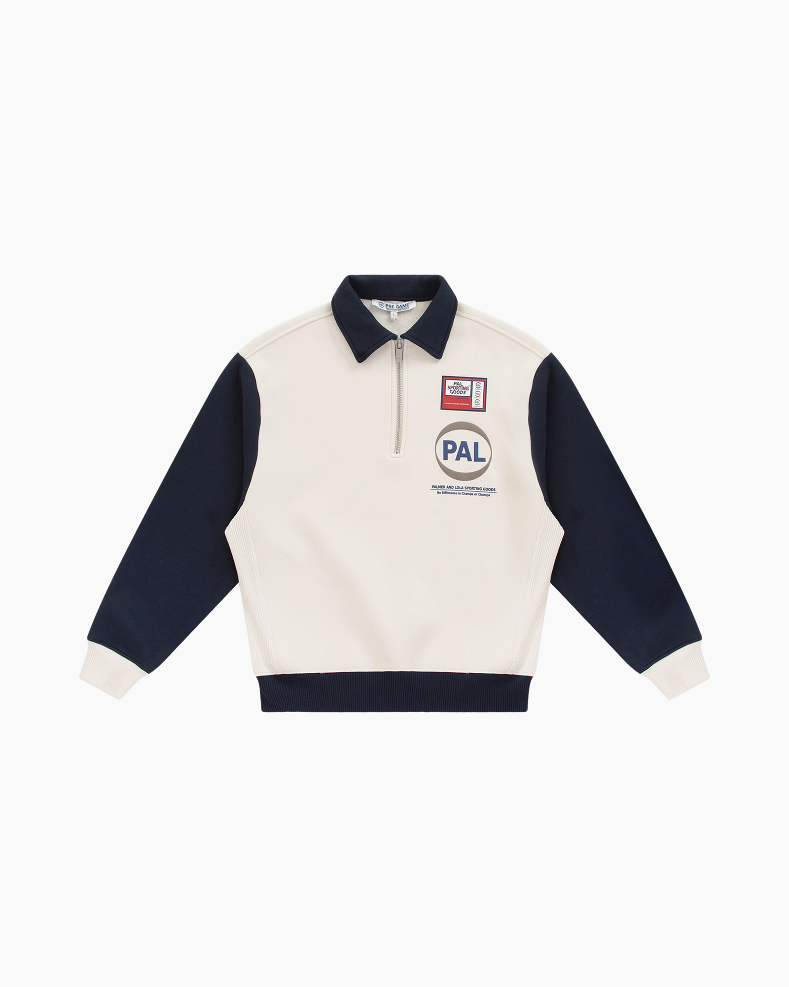 color-block, crewneck, zipper, logo, polo-sweatshirt