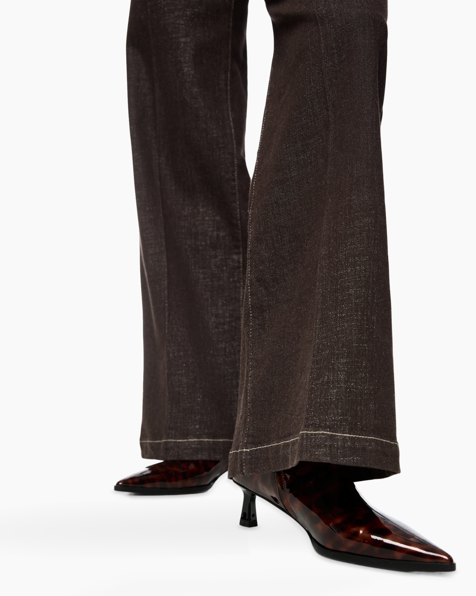 pants, trousers, denim?, wide-leg, brown