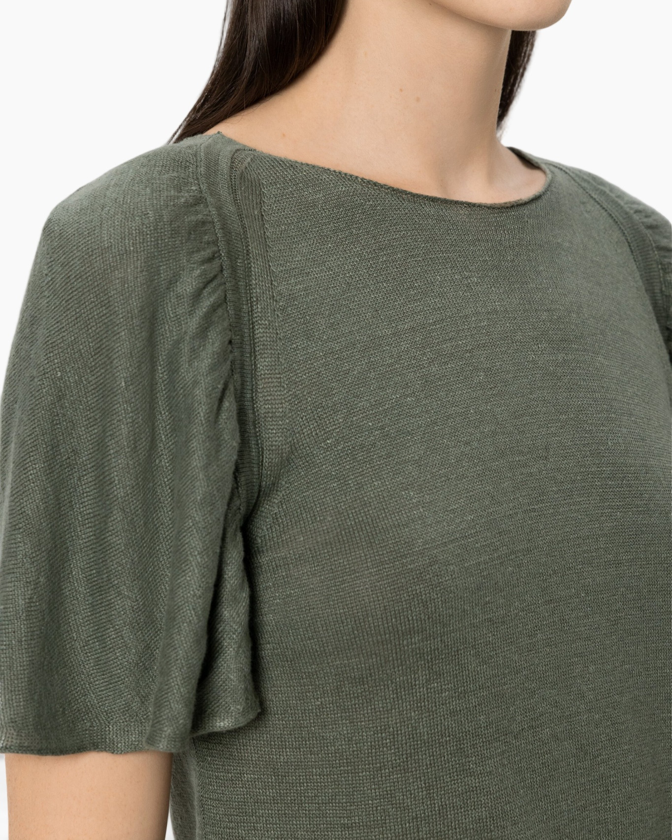 dress, top, knit, short-sleeve, olive-green