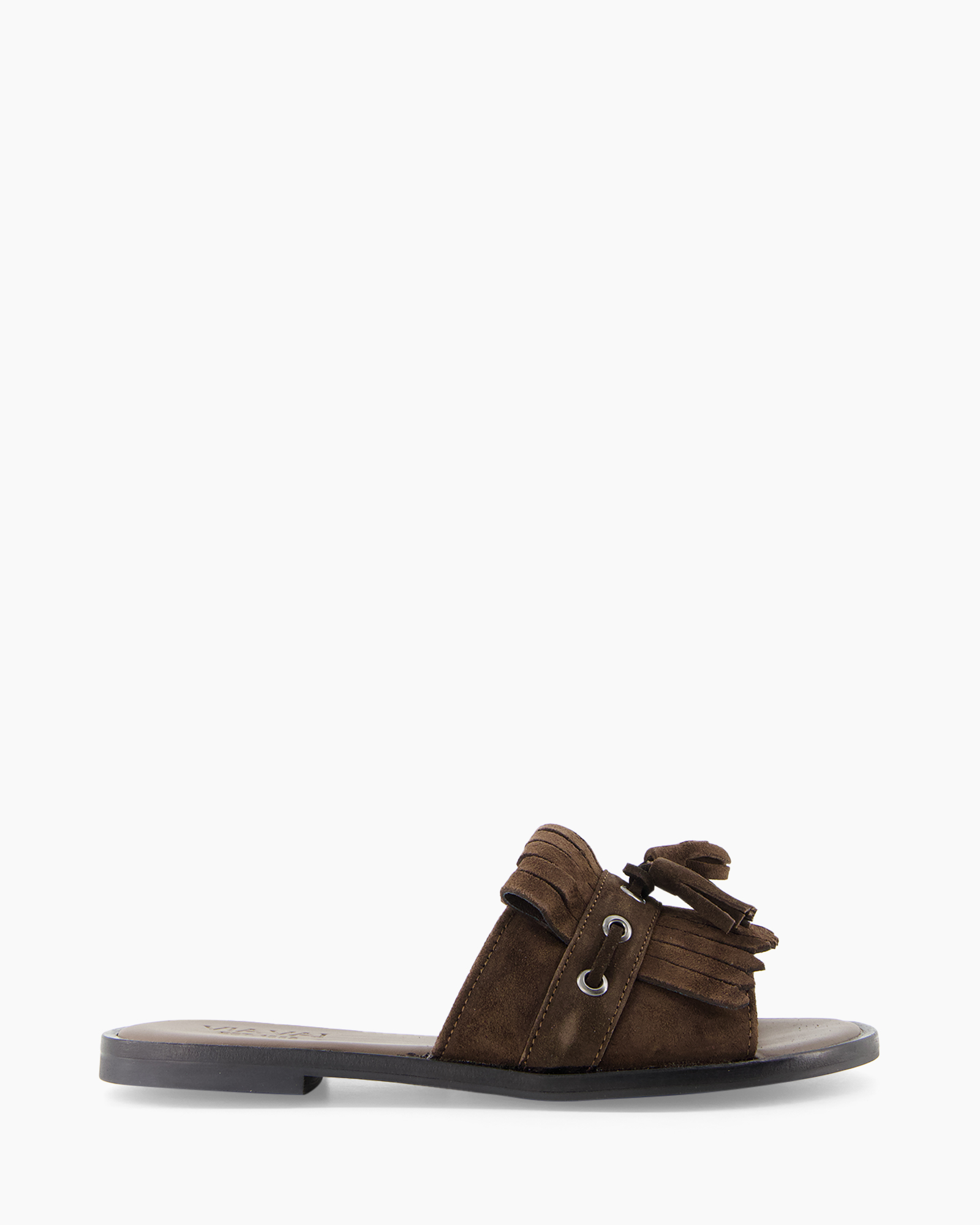 slipper, sandals, brown, suede,  fringe