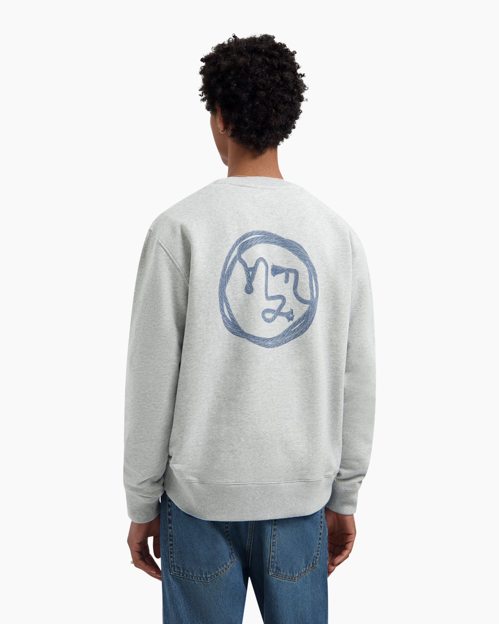 sweatshirt, back, graphic, circle, blue