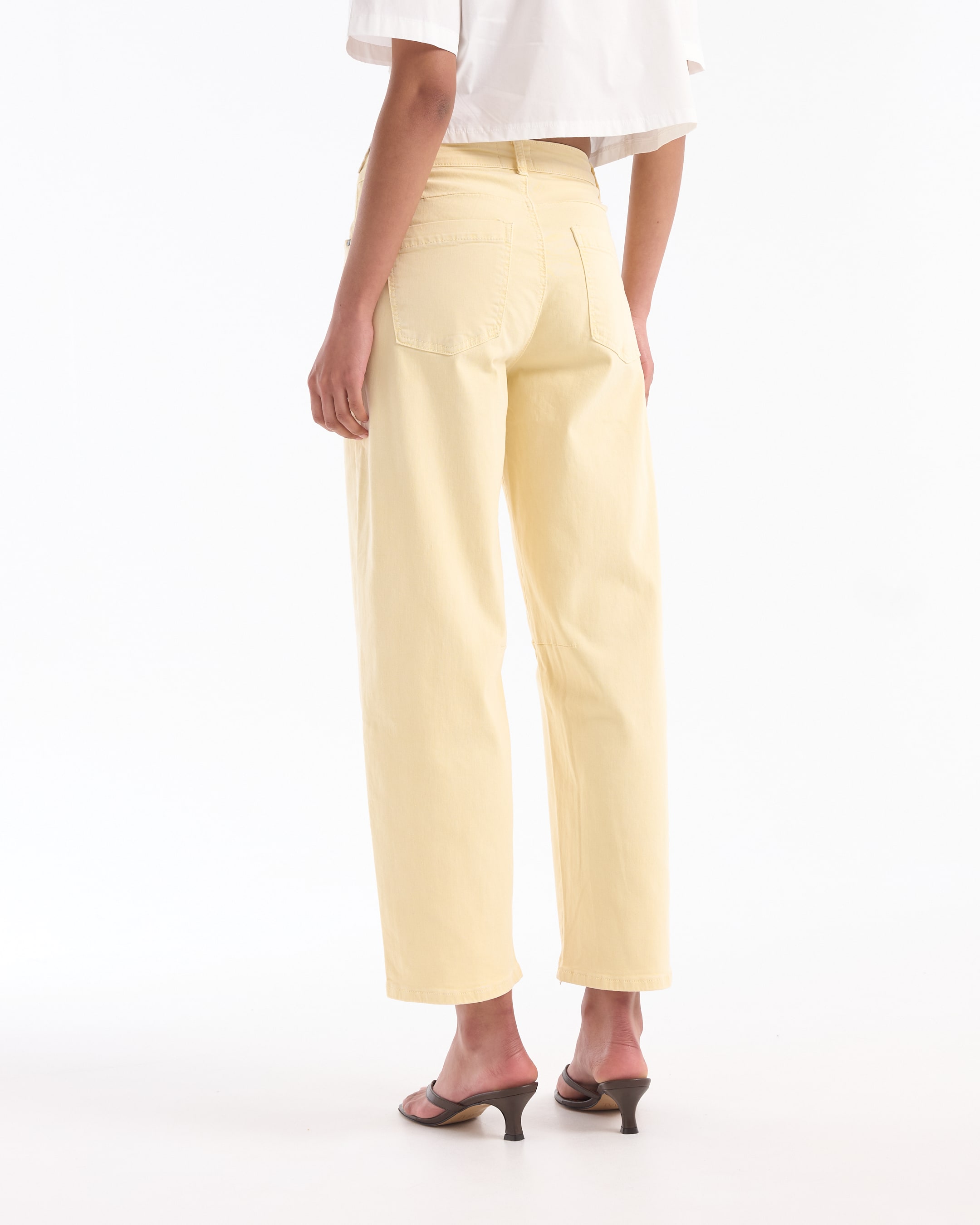 pants, beige, cropped, wide-leg, back pockets