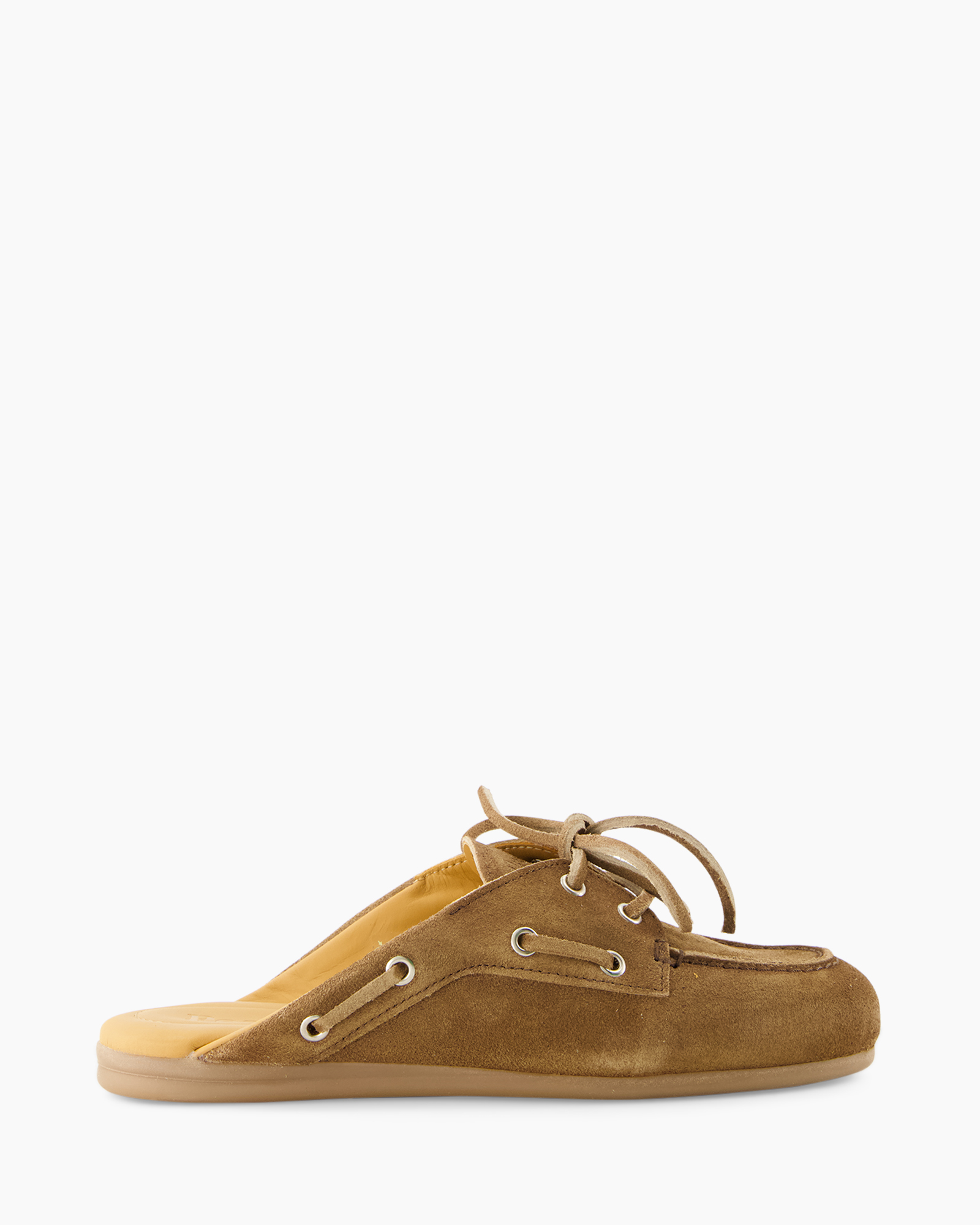boat shoe, suede, brown, lacing, casual