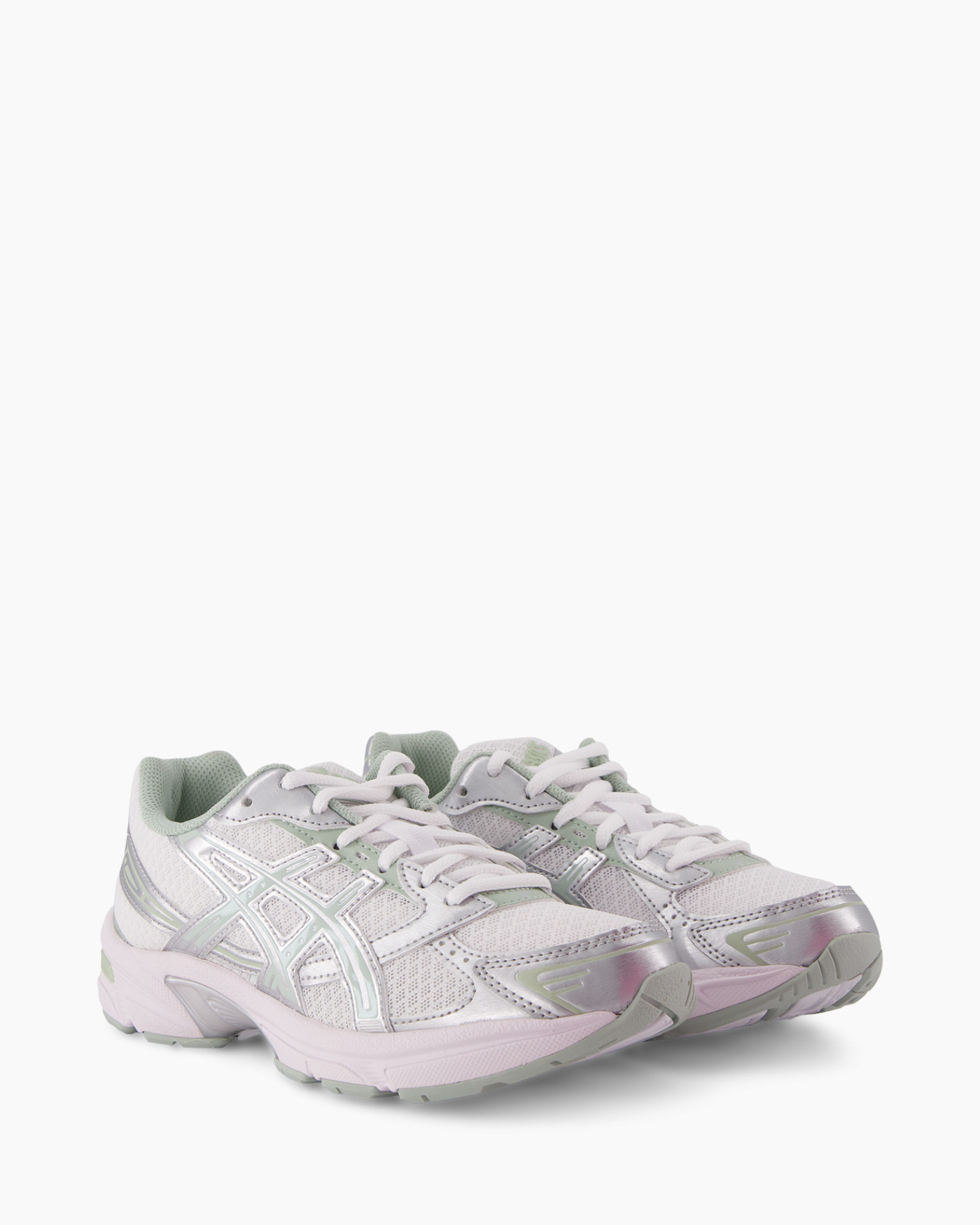 athletic shoes, sneakers, mesh, silver, light-green