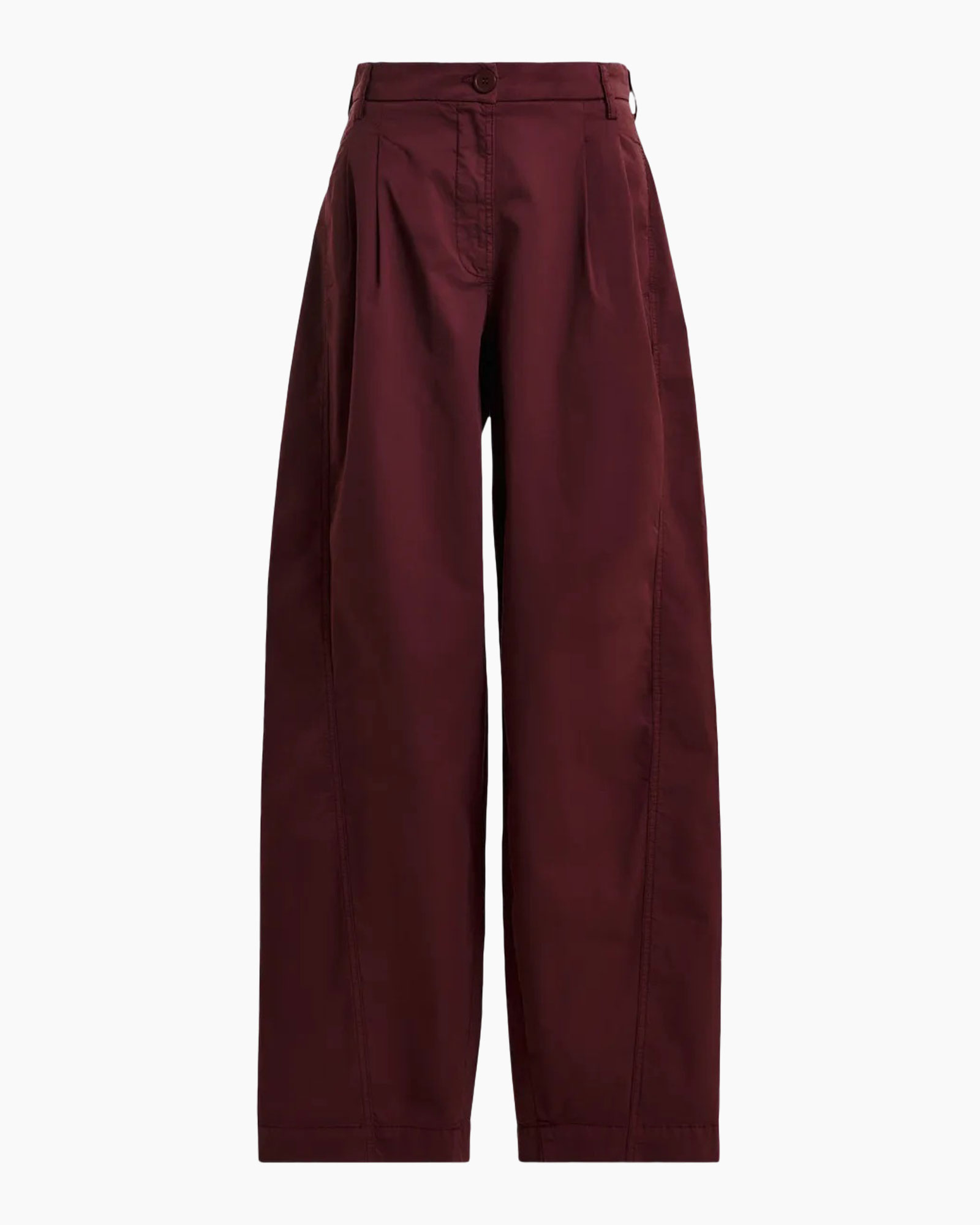 pants, wide-leg, burgundy, cotton, high-waisted