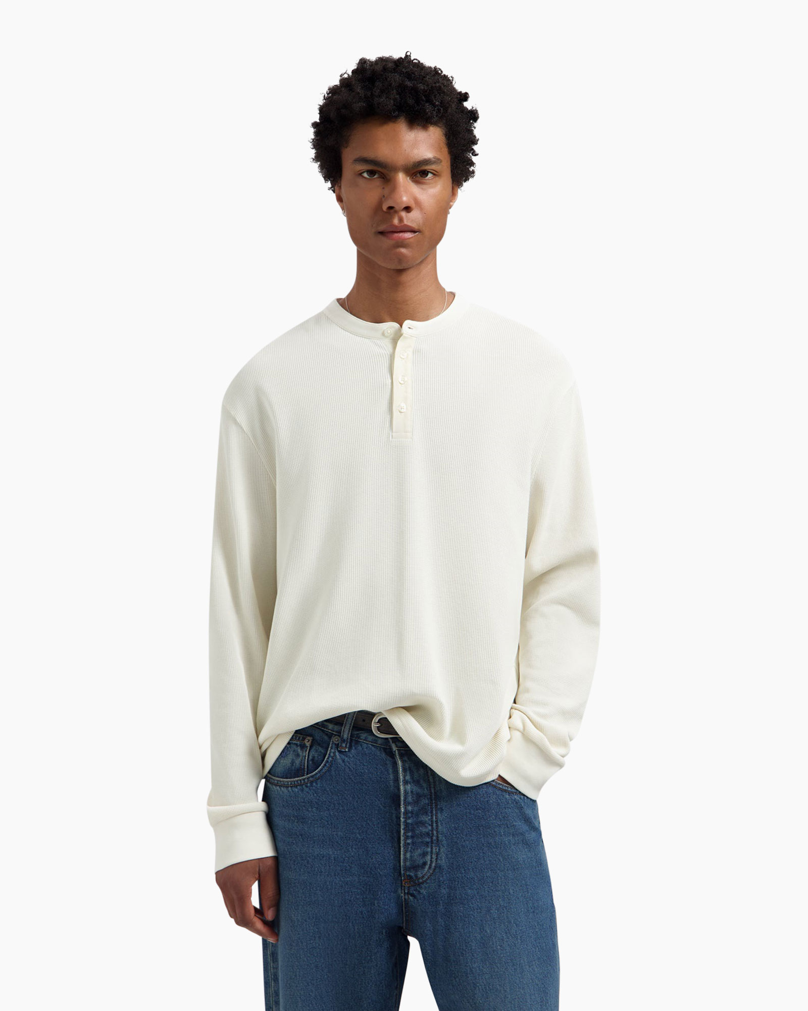 longsleeve, henley, cream, knit, casual
