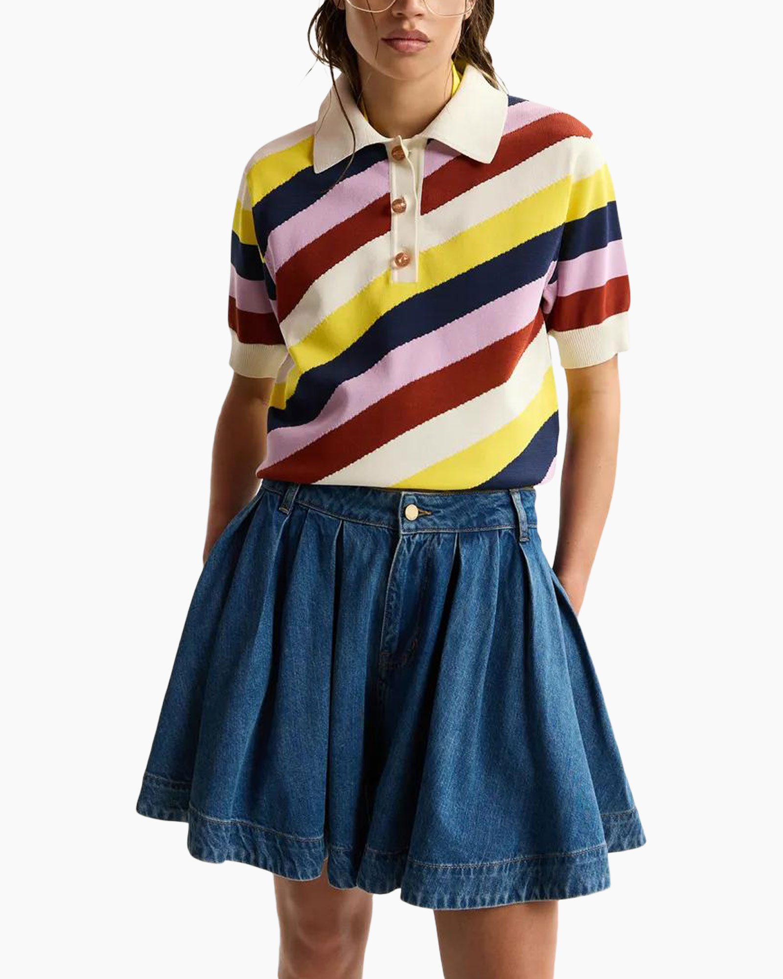stripe, poloshirt, shortsleeve, multicolor, collar