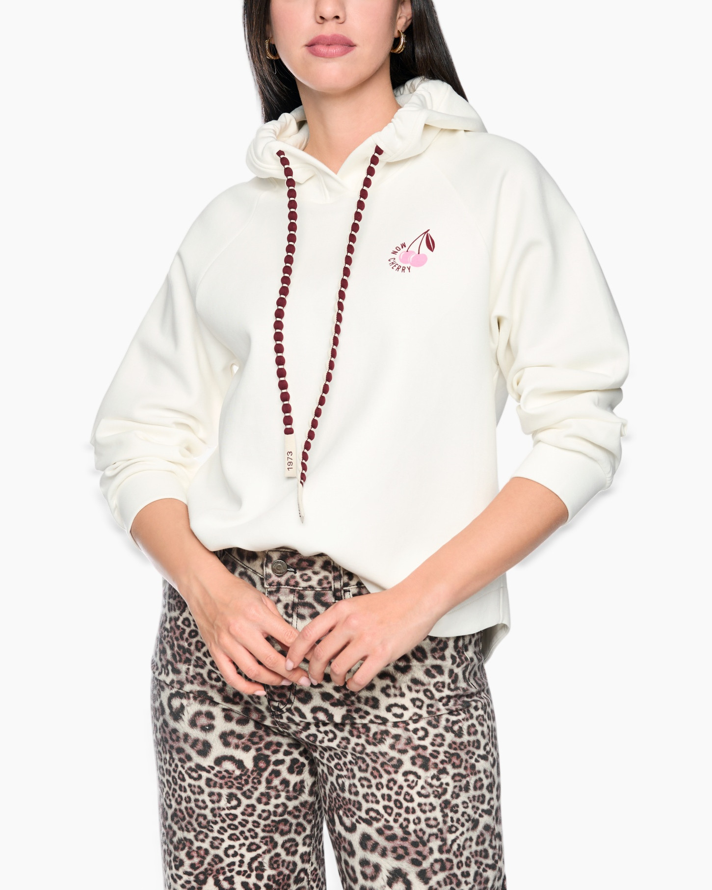 hoodie, white, drawstring, leopard, pants