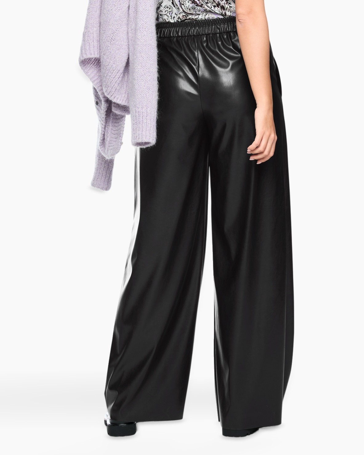 wide-leg, trousers, pants, black, leather-look