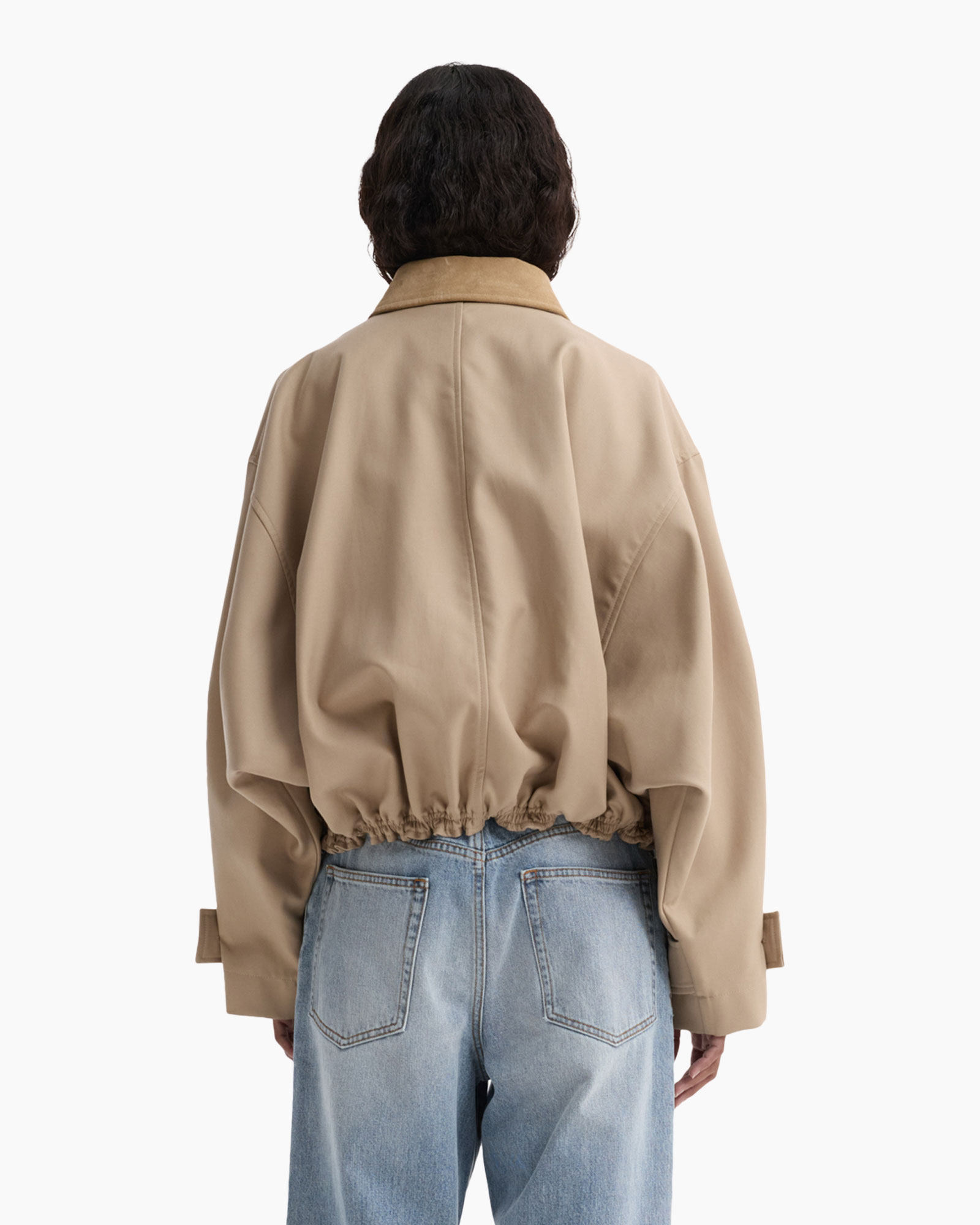 jacket, beige,  oversized, collar, pockets