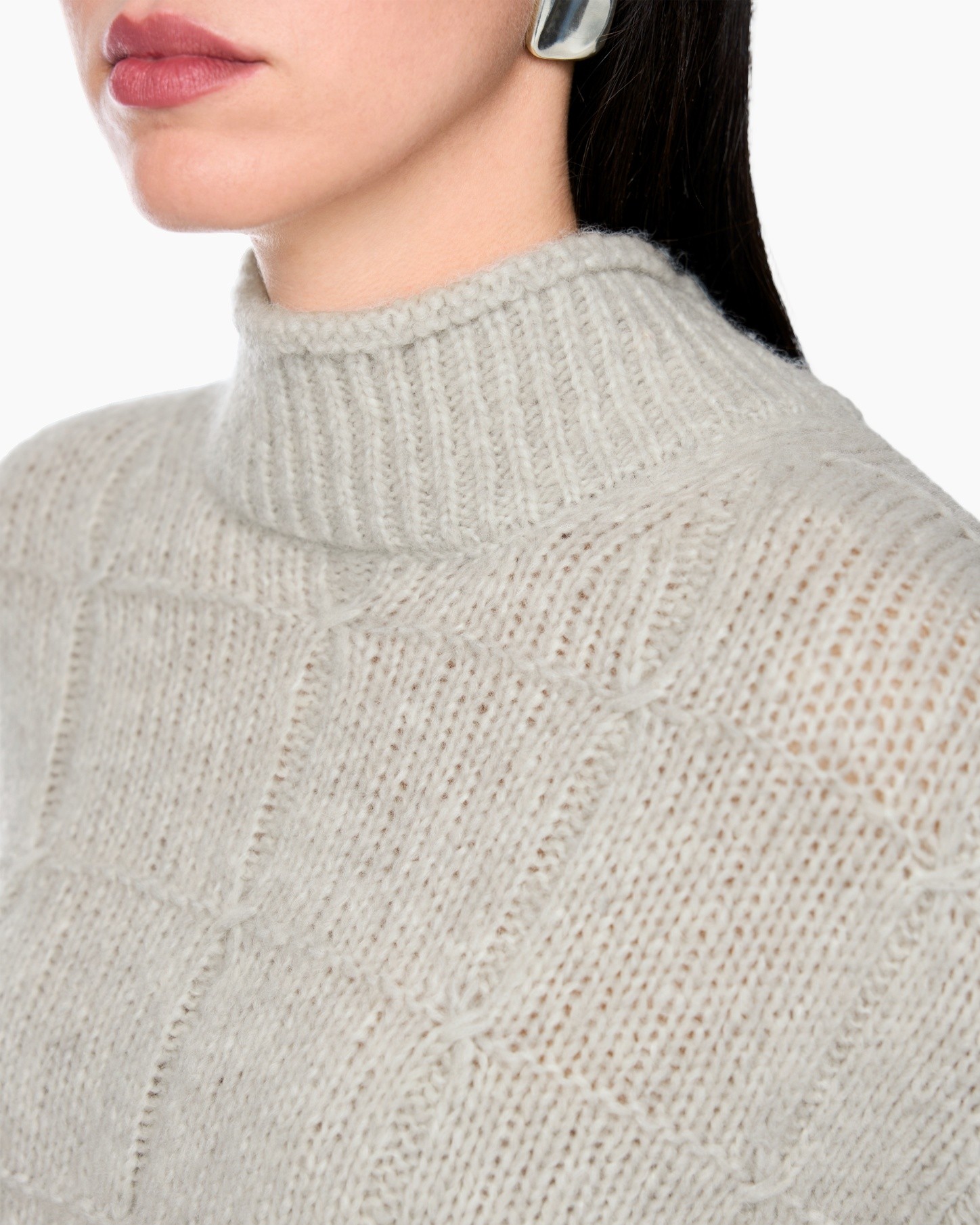 turtleneck, knit sweater, cream, cable knit, soft texture