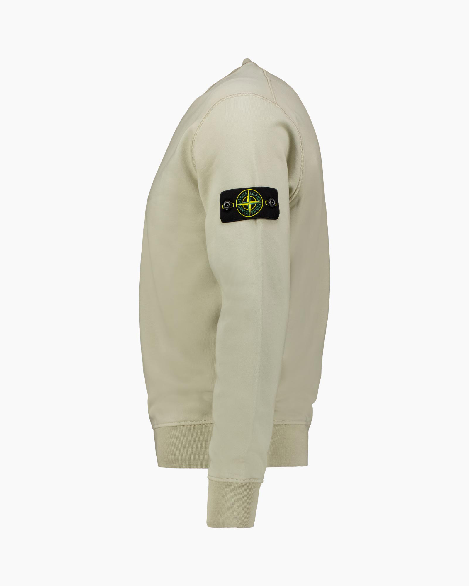sweatshirt, crewneck, beige, patch, logo