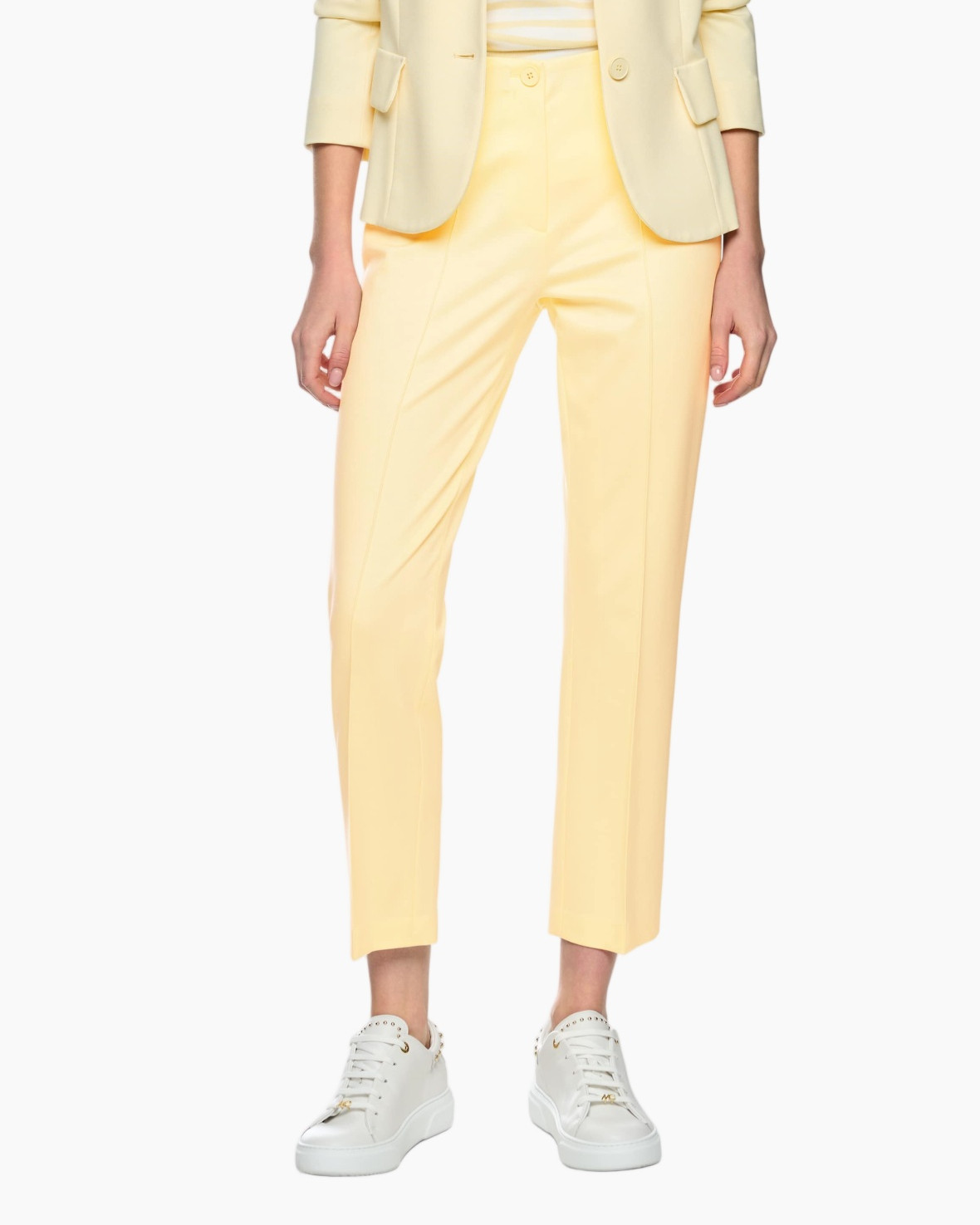 pants, yellow, dressy, slim-fit, ankle-length