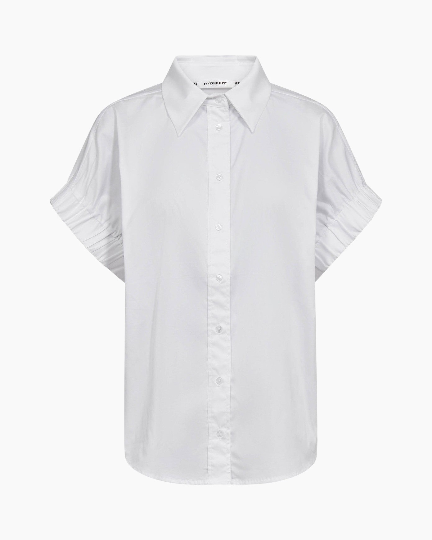 shirt, white, button-down, short-sleeve, collared