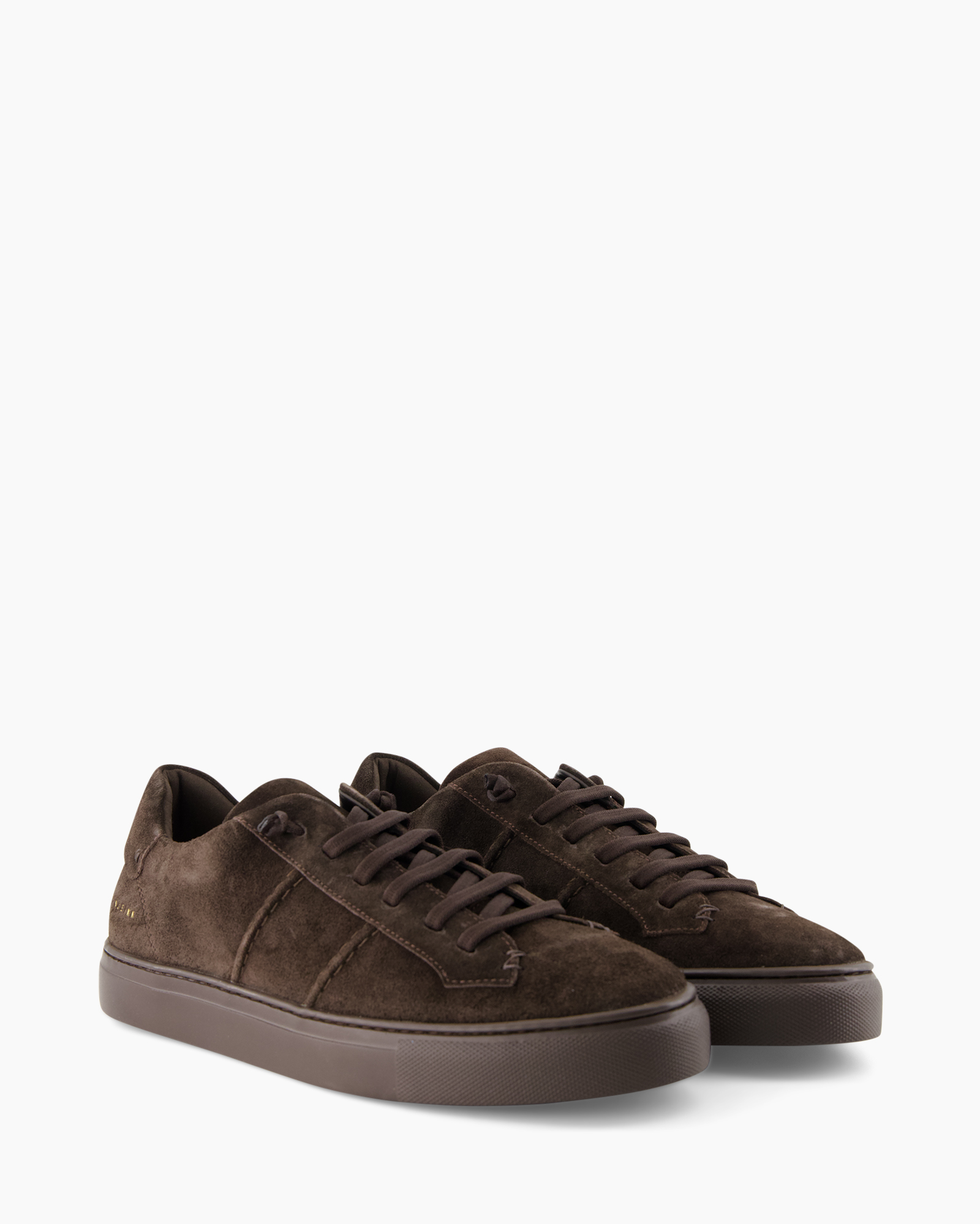 sneaker, brown, suede, low-top, rubber sole