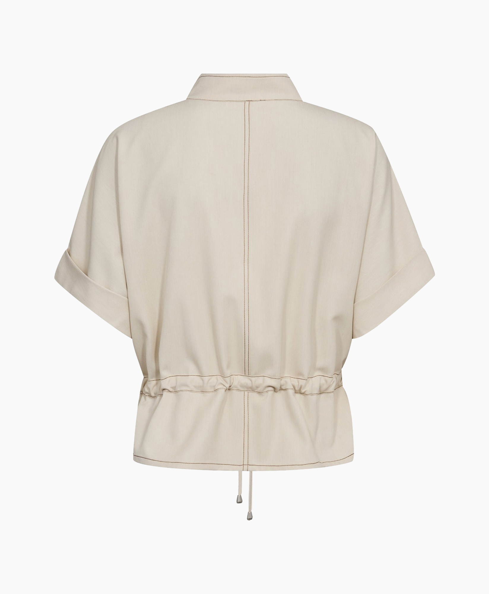 jacket, short-sleeve, zipper, drawstring, pockets