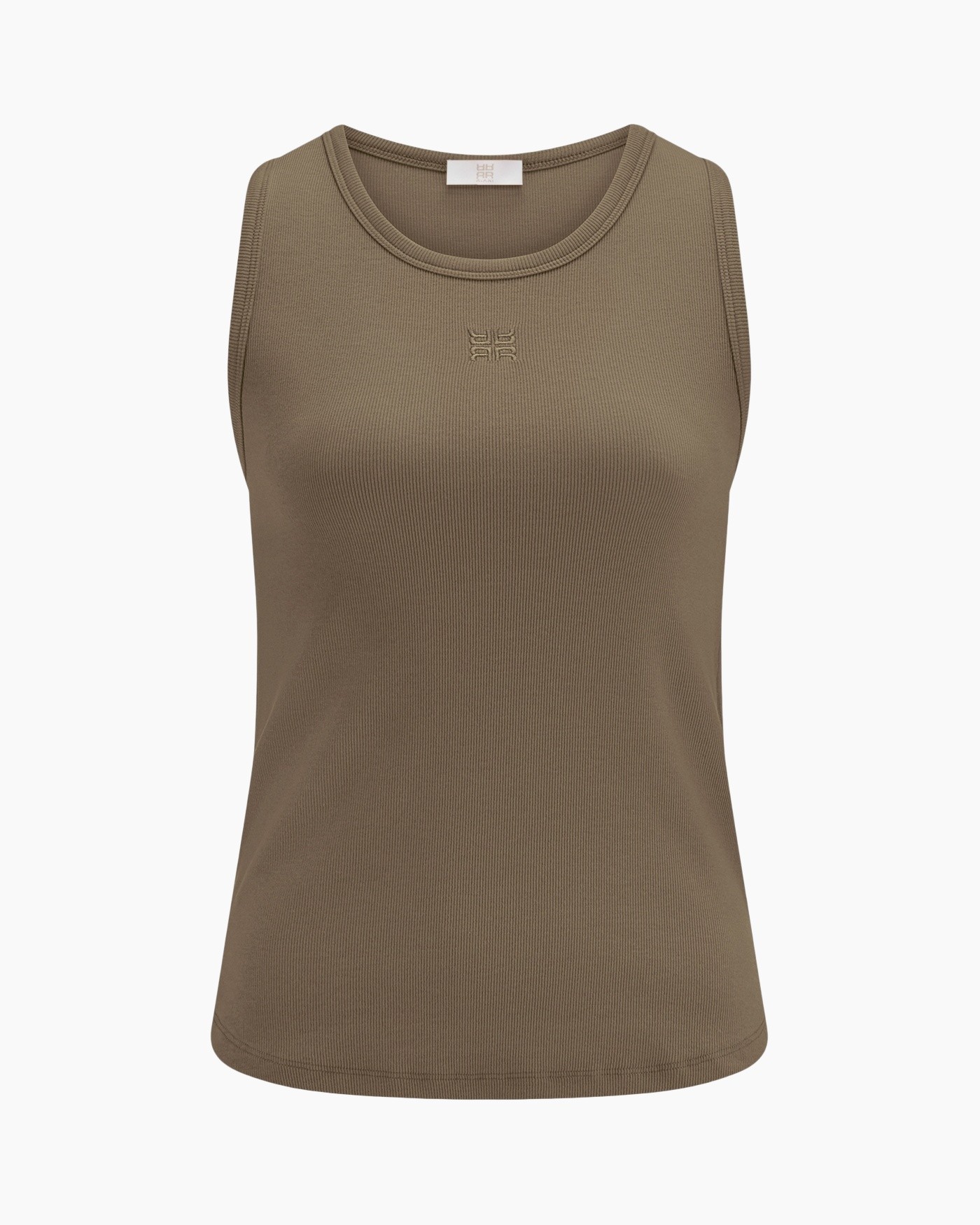 tank top, sleeveless, ribbed, brown, casual