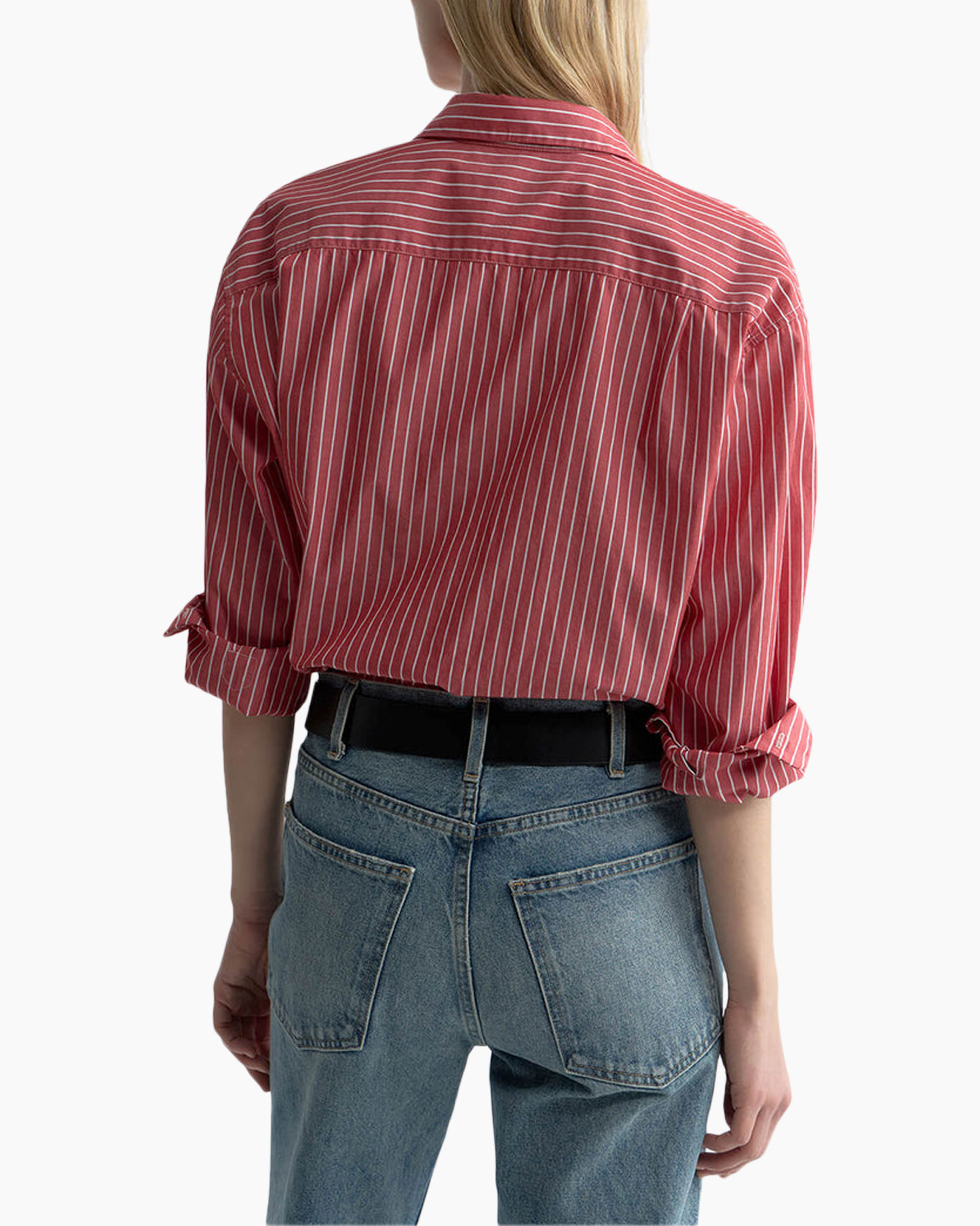 shirt, striped, red, button-down, casual