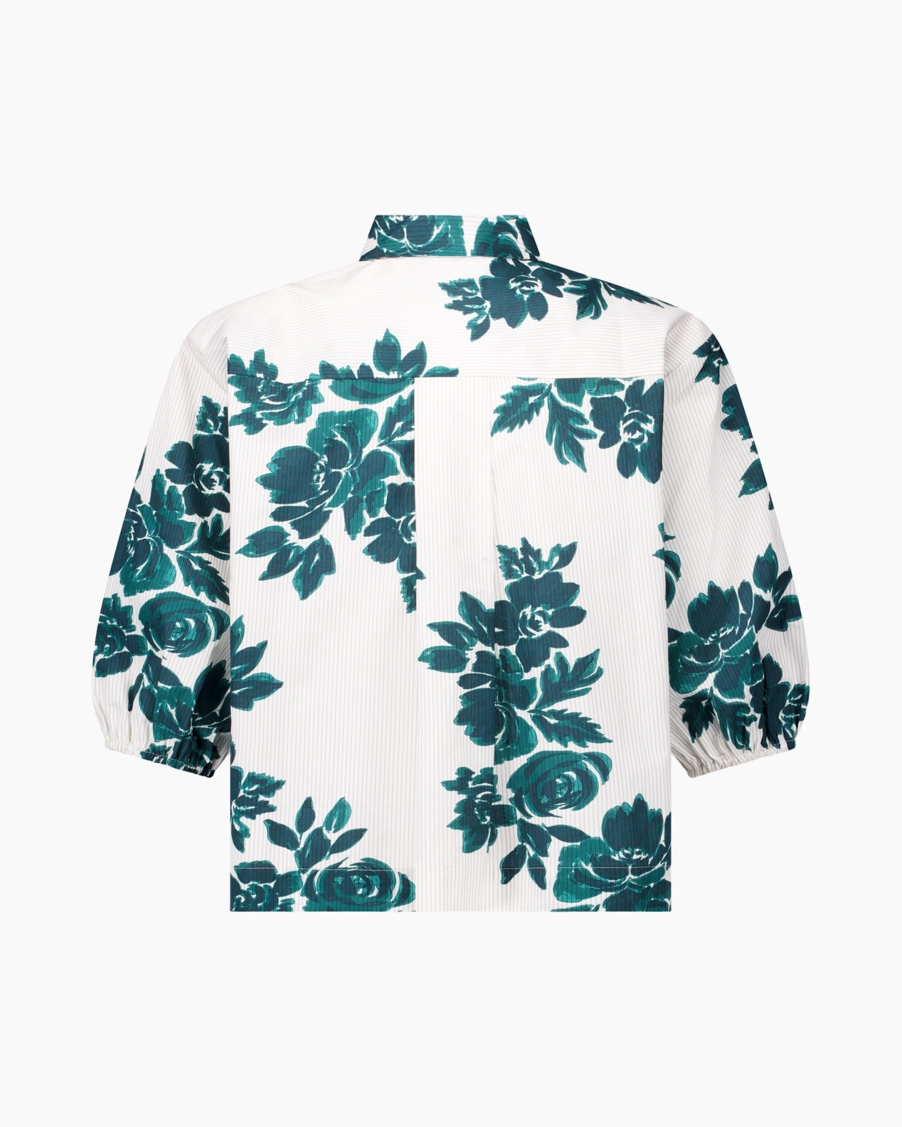 floral shirt, long sleeve, green print, button-up, collar