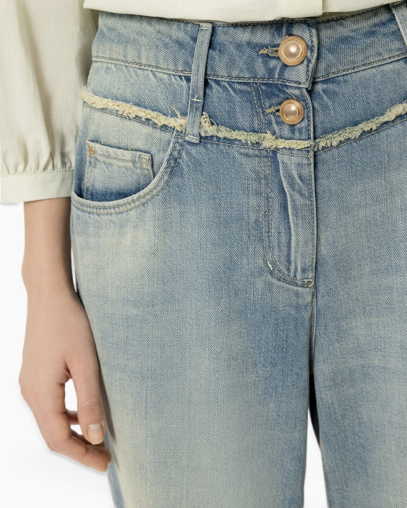 denim, jeans, blue, distressed, high-waist