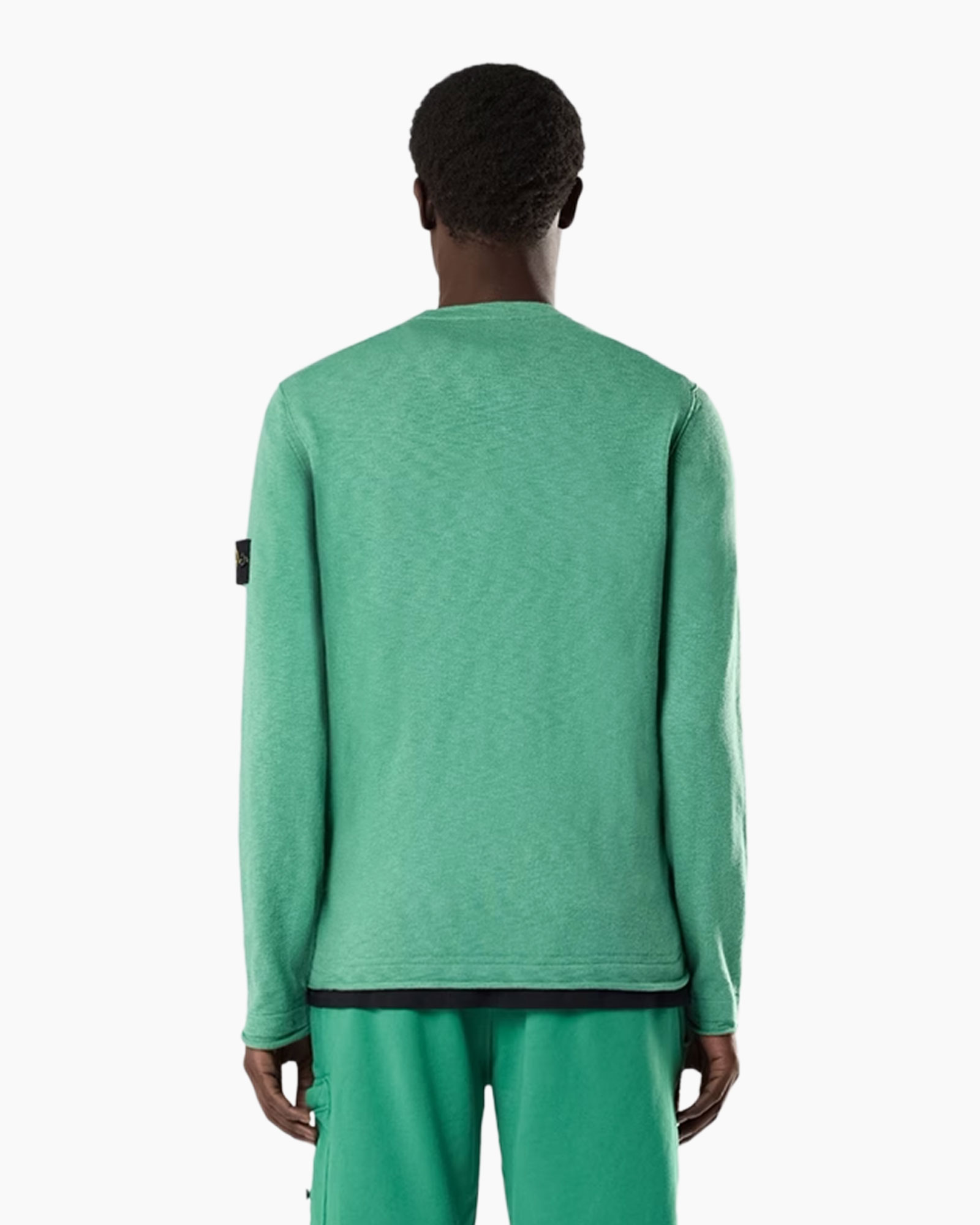 long sleeve, green, crew neck, solid color, baselayer or top