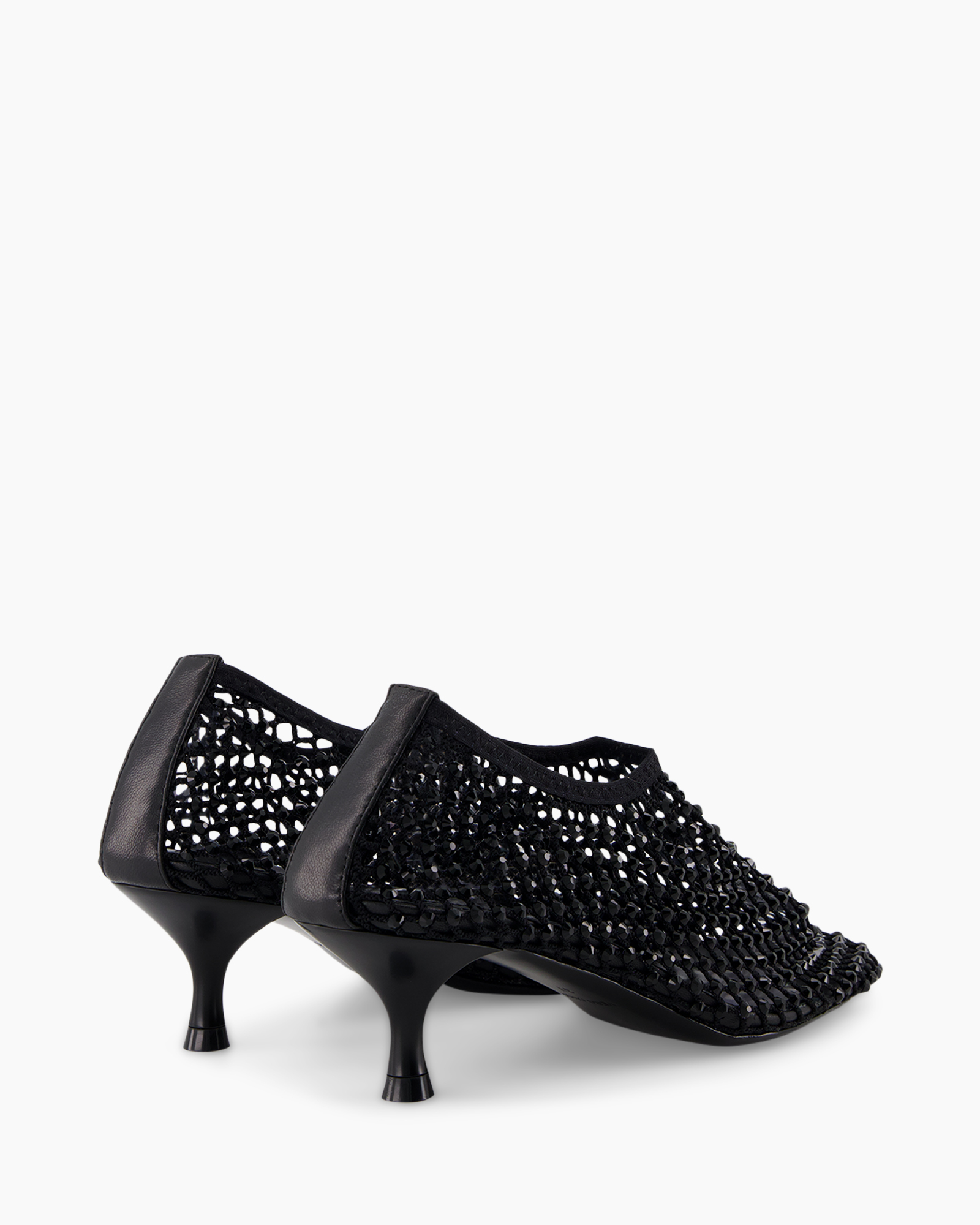 black, heel, mesh, pump, women's shoe