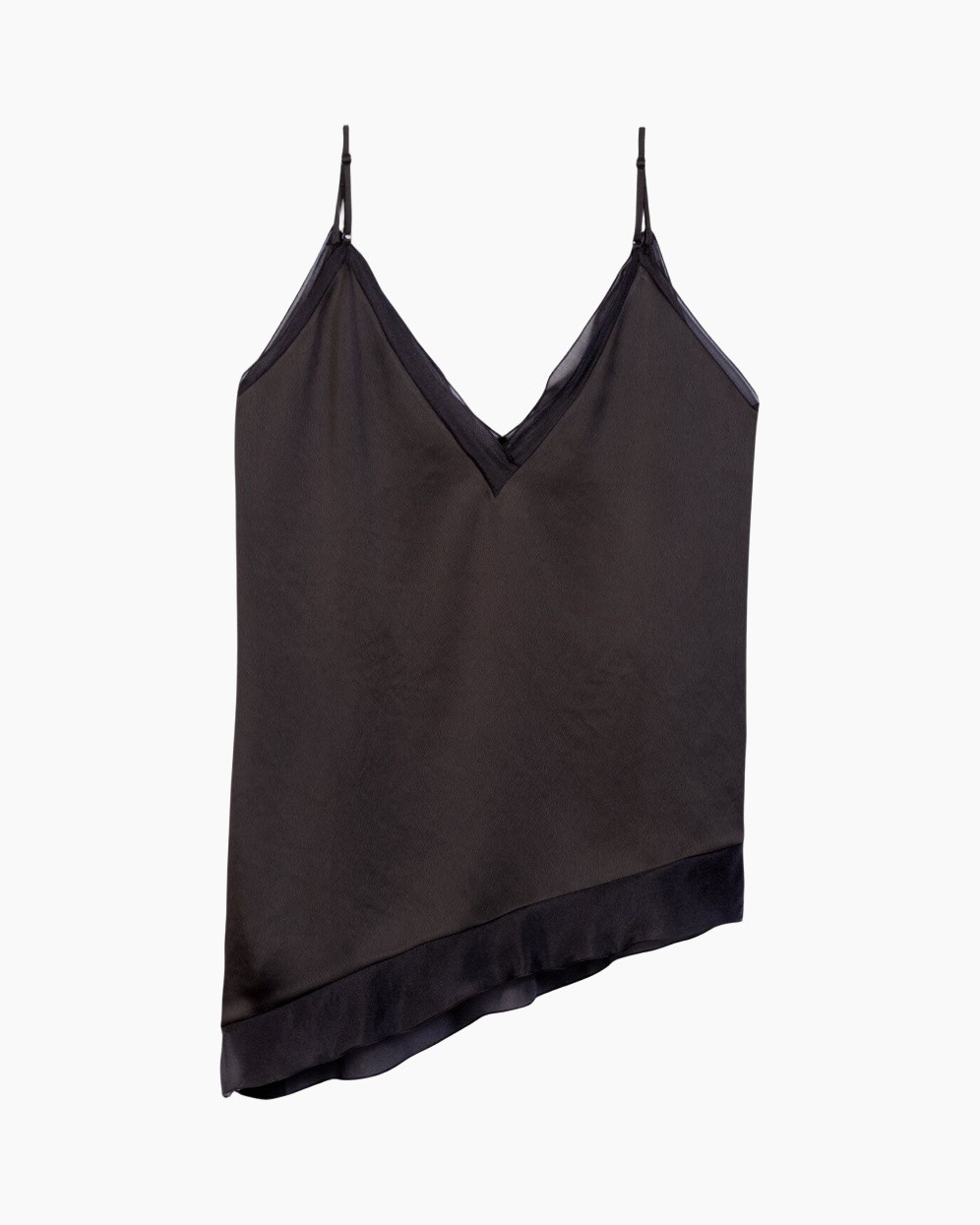 camisole, slip, black, spaghetti straps, v-neck