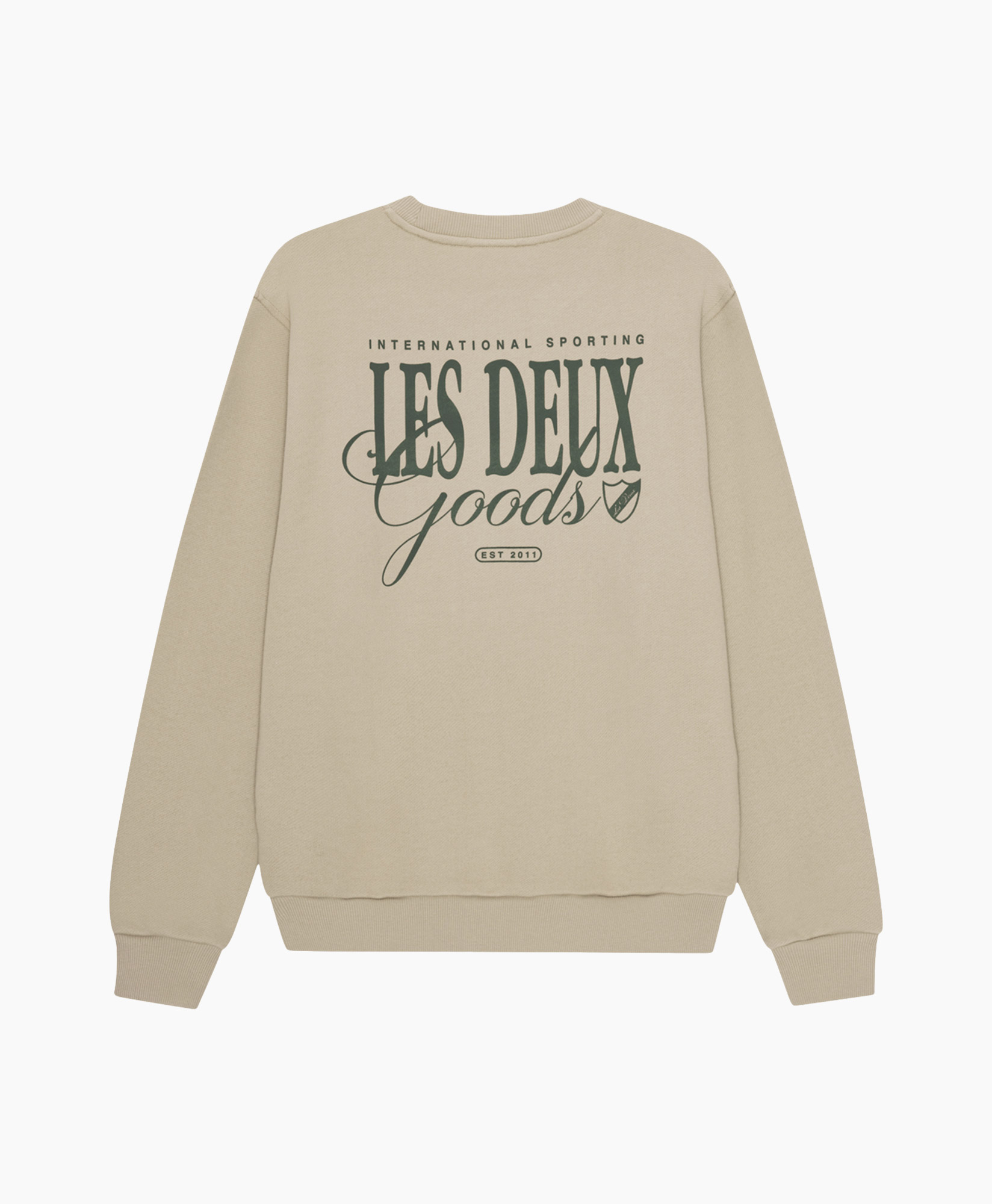 sweatshirt, beige, crewneck, long_sleeve, patch_logo