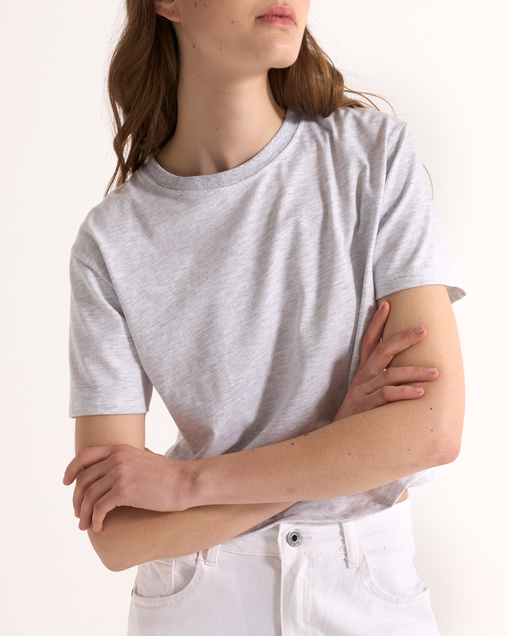 crewneck, tshirt, short sleeves, gray, cotton