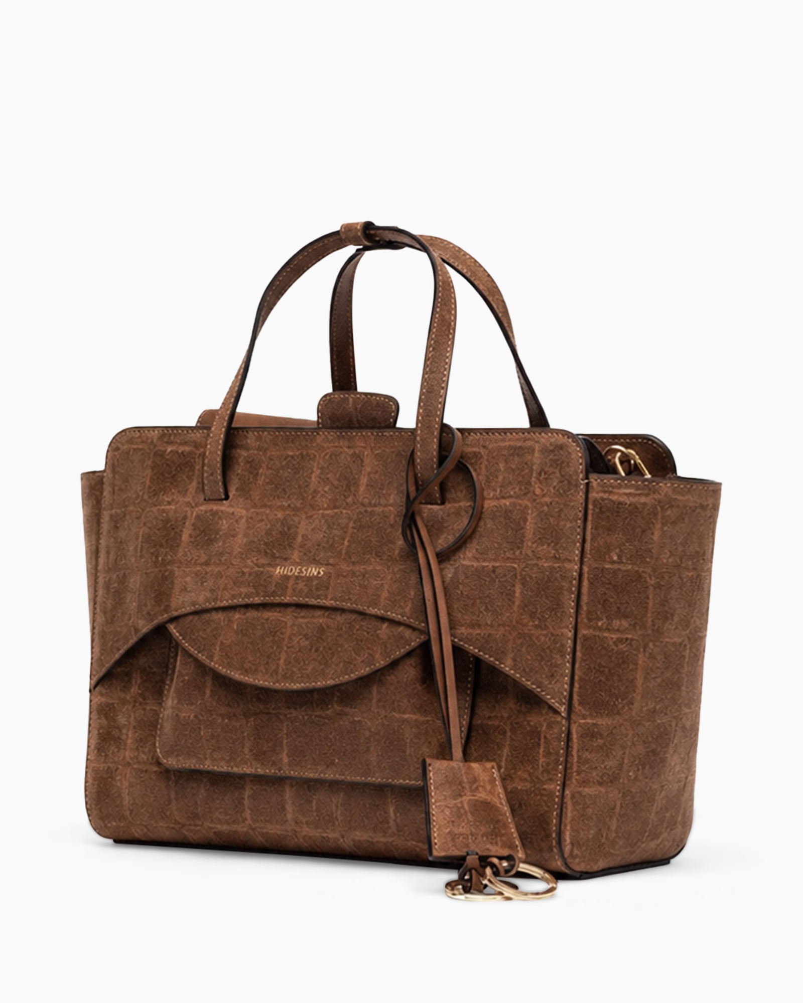 bag, handbag, tote, crocco pattern, brown