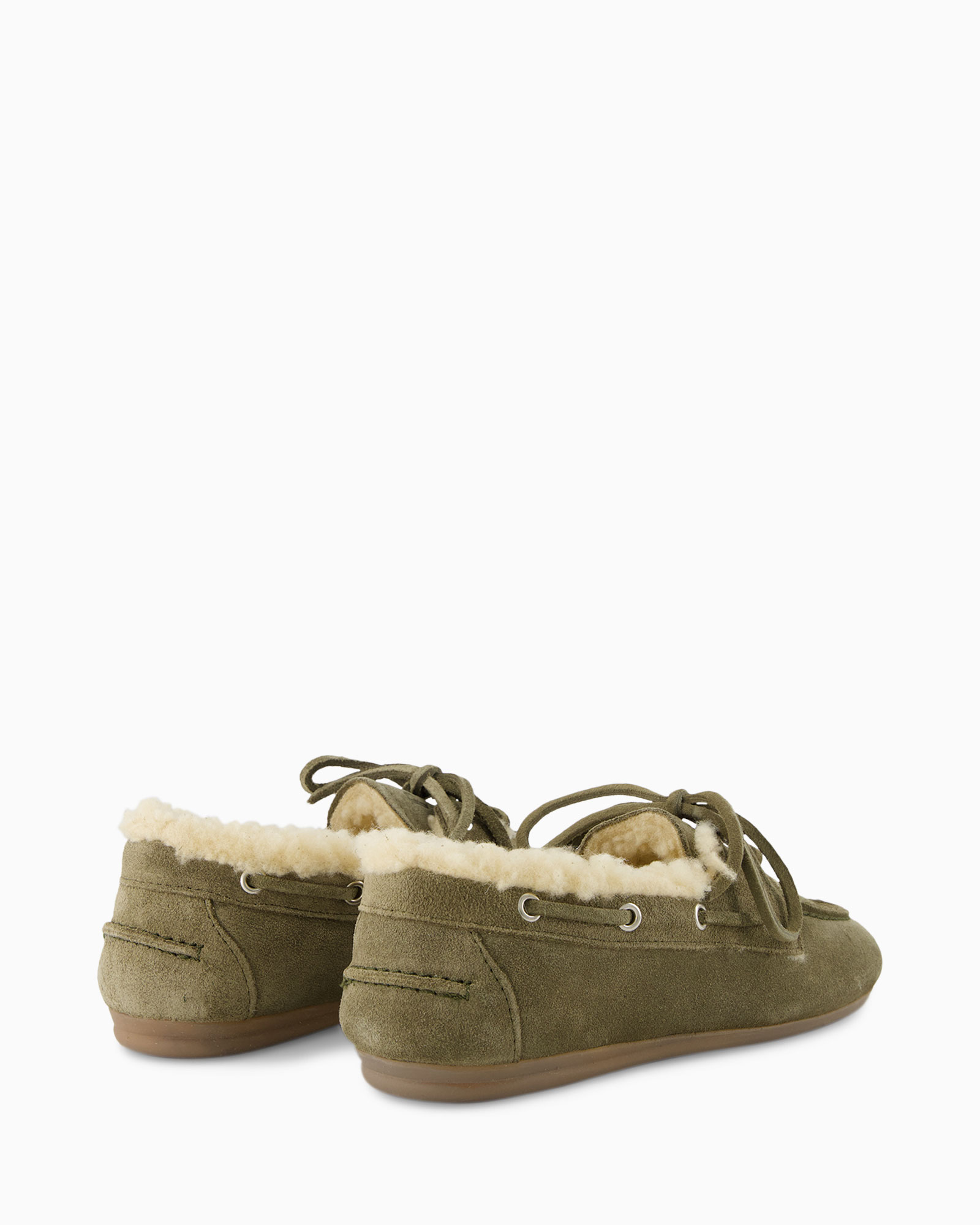 moccasins, slippers, suede, shearling, olive green