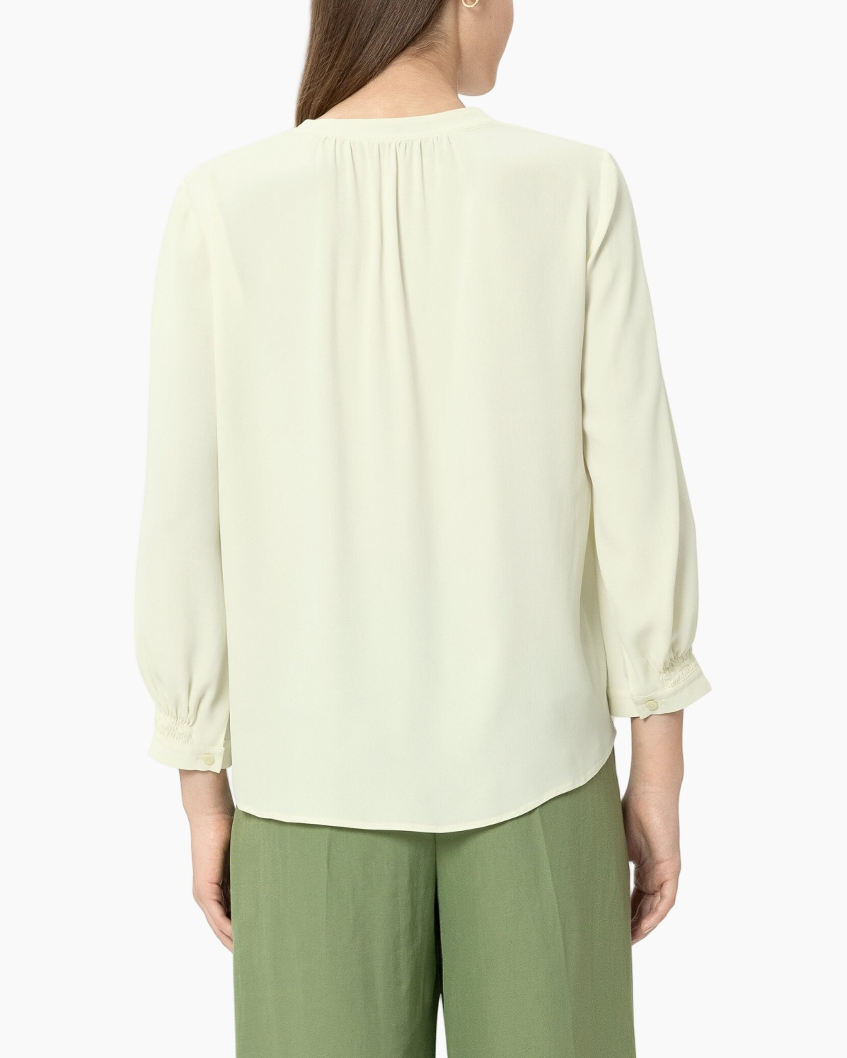 blouse, longsleeve, light, crepe, back-pleat