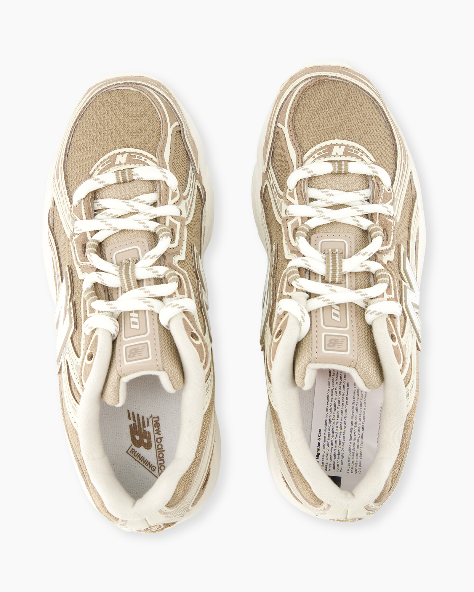running shoes, sneakers, beige, lace-up, mesh