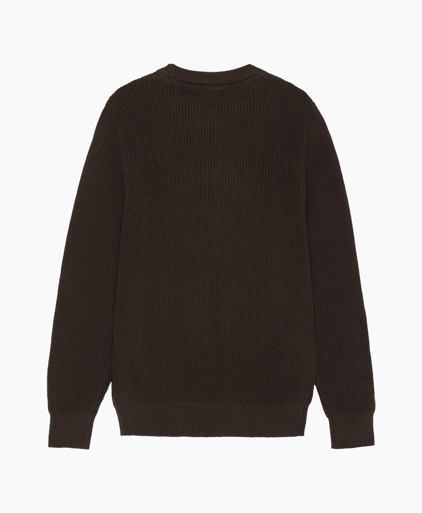 sweater, knitwear, long-sleeve, crew neck, brown