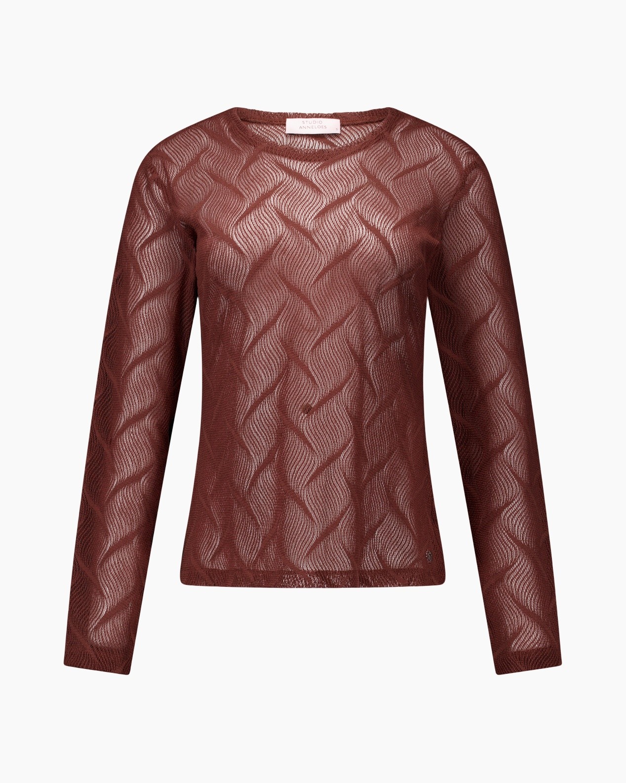 lace, mesh, sweater, burgundy, long-sleeve