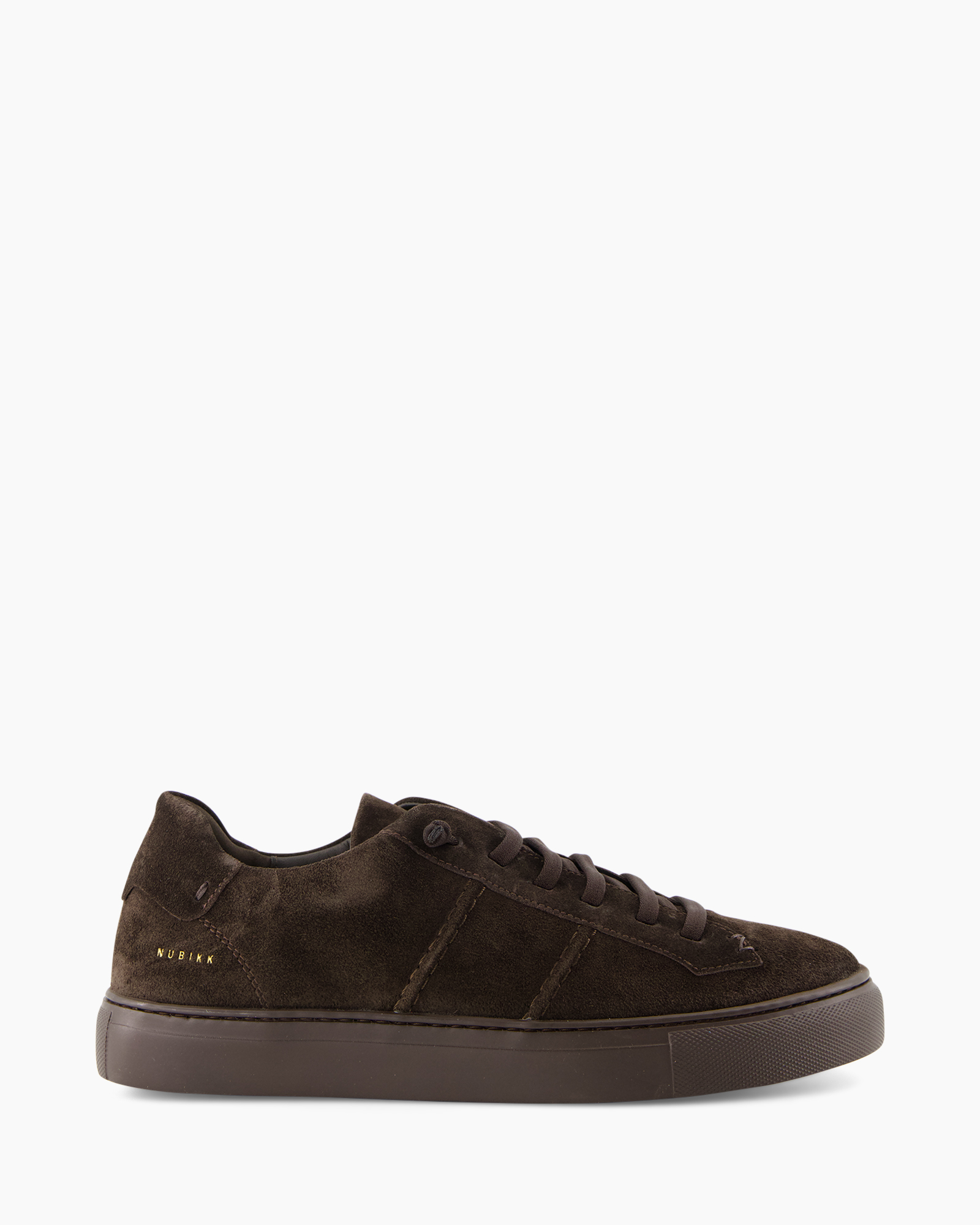 sneaker, brown, suede, low-top, rubber sole