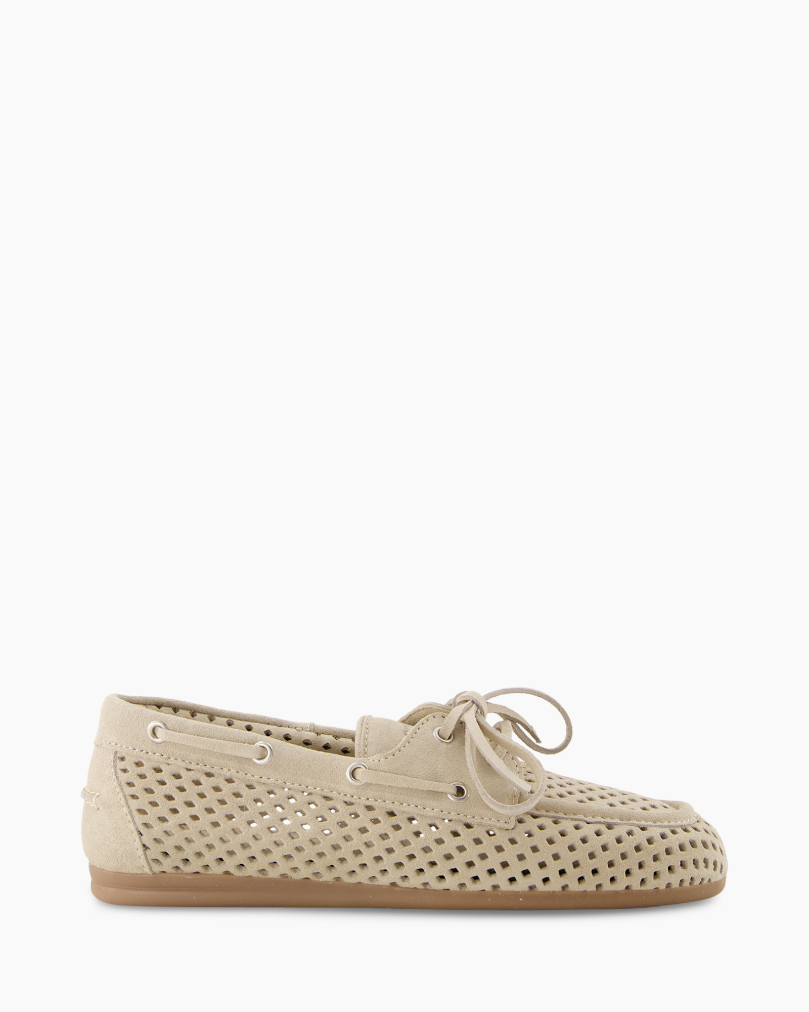loafer, driving moc, perforated, mesh, beige suede