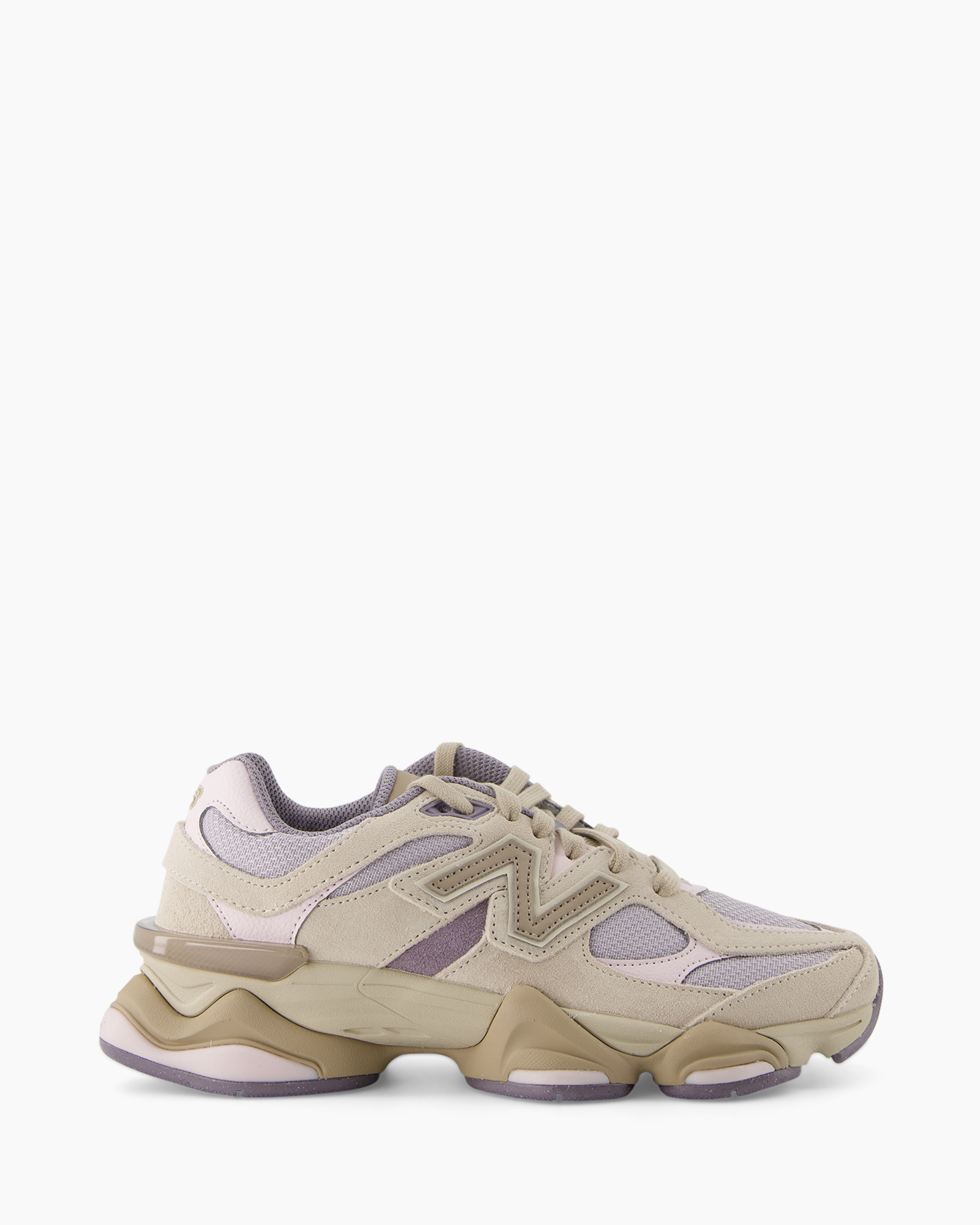 sneaker, athletic shoe, mesh, suede, beige lilac