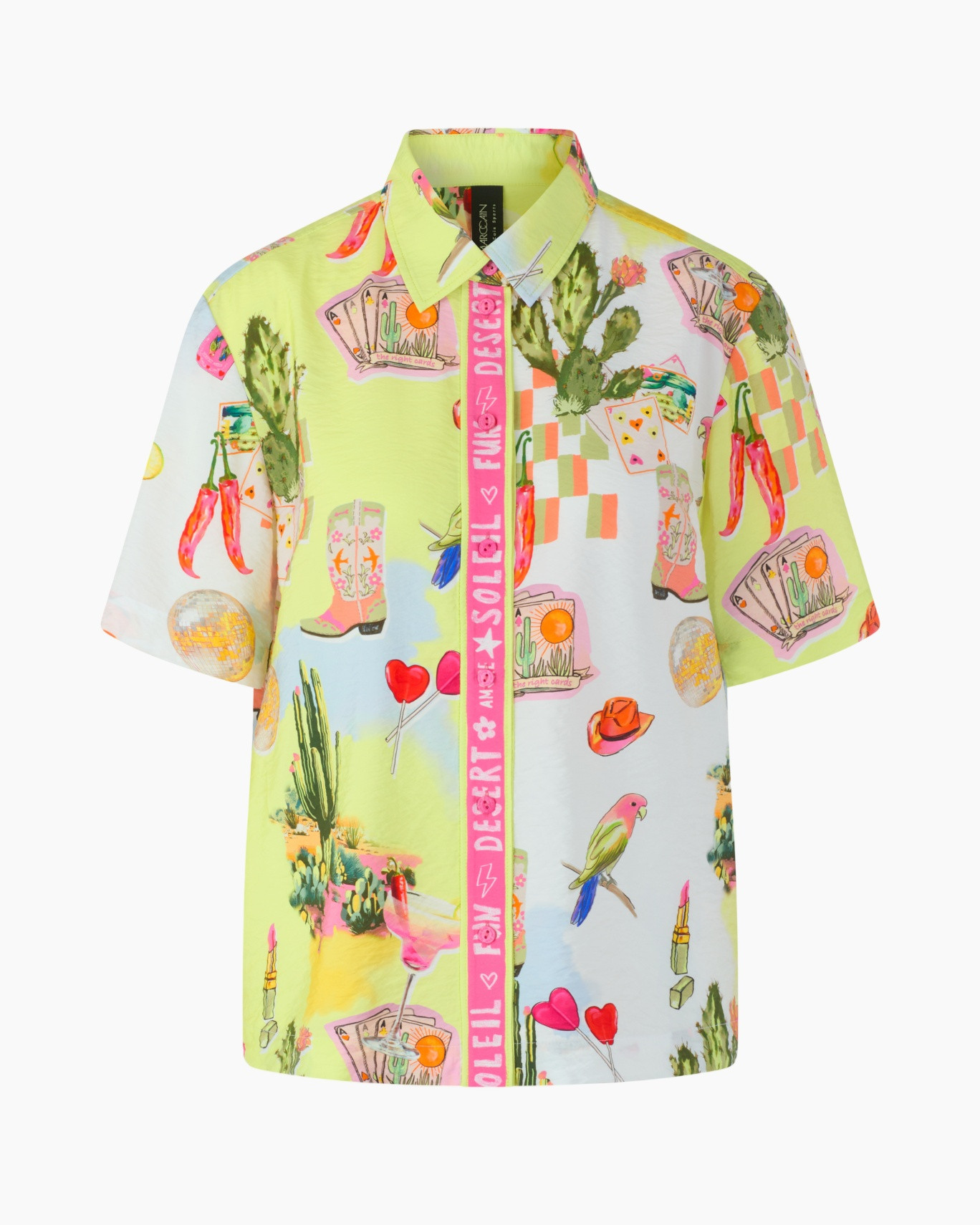 shirt, buttoned, short sleeve, print, colorful