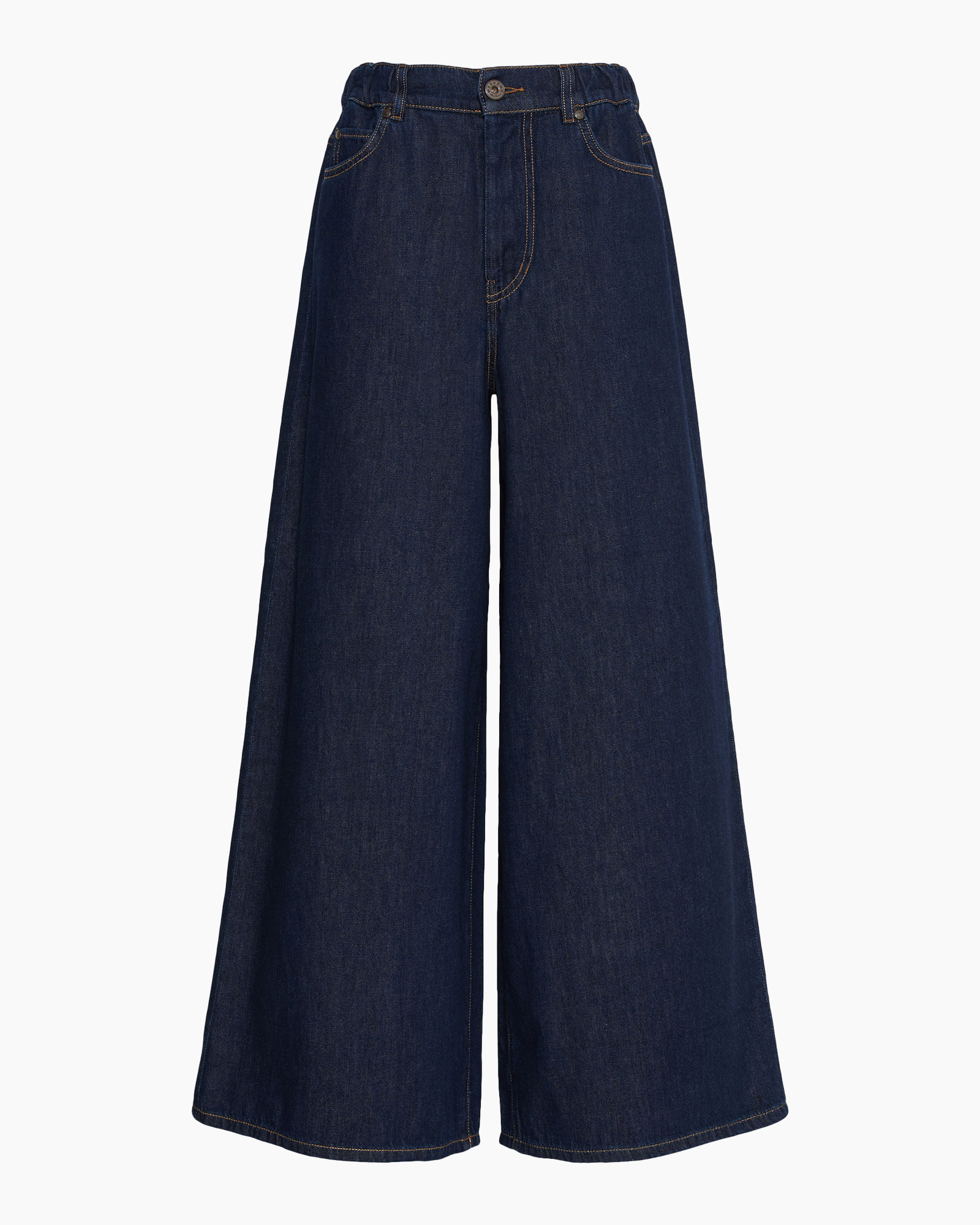 denim, pants, wide-leg, jeans, elastic-waist