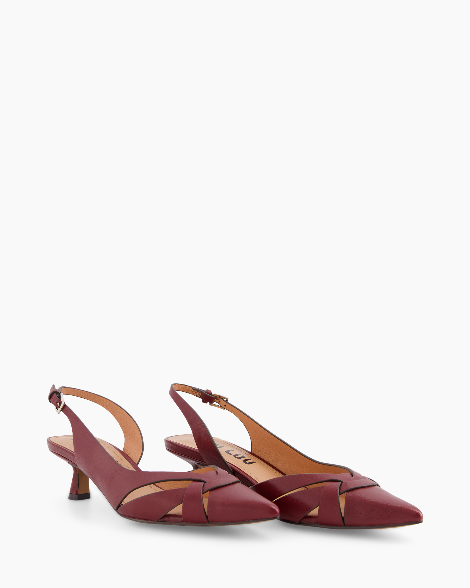 women's shoes, sandals, peep-toe, crisscross straps, burgundy