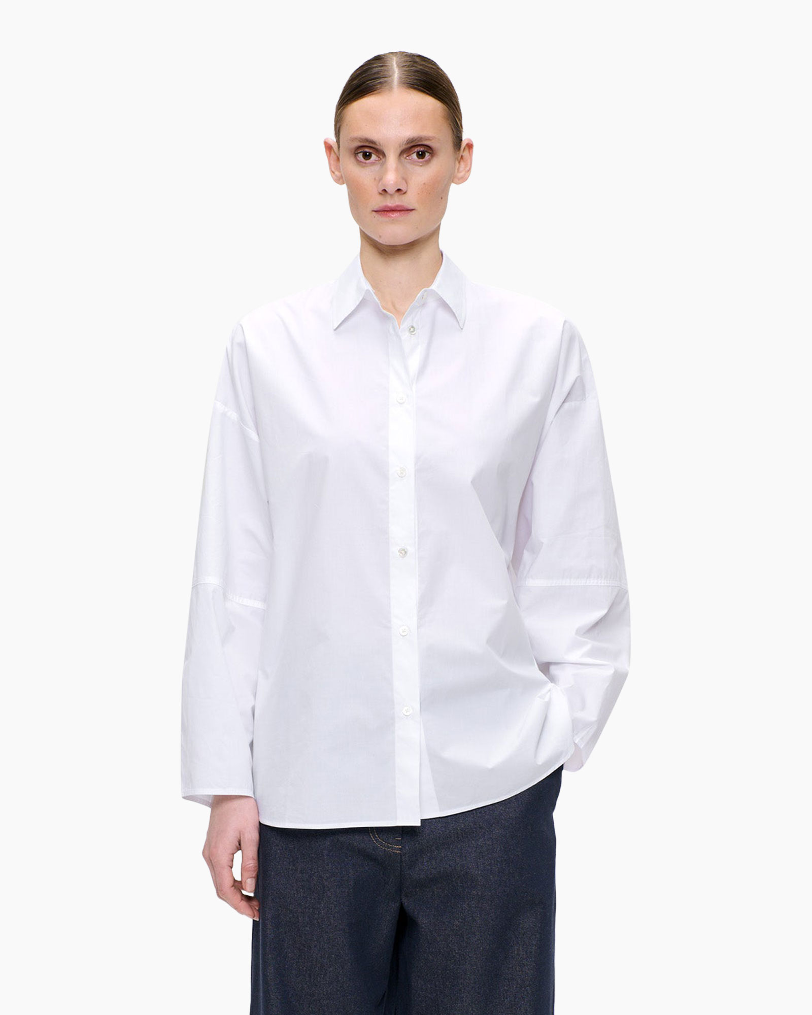 shirt, white shirt, button-down, long sleeve, casual fit