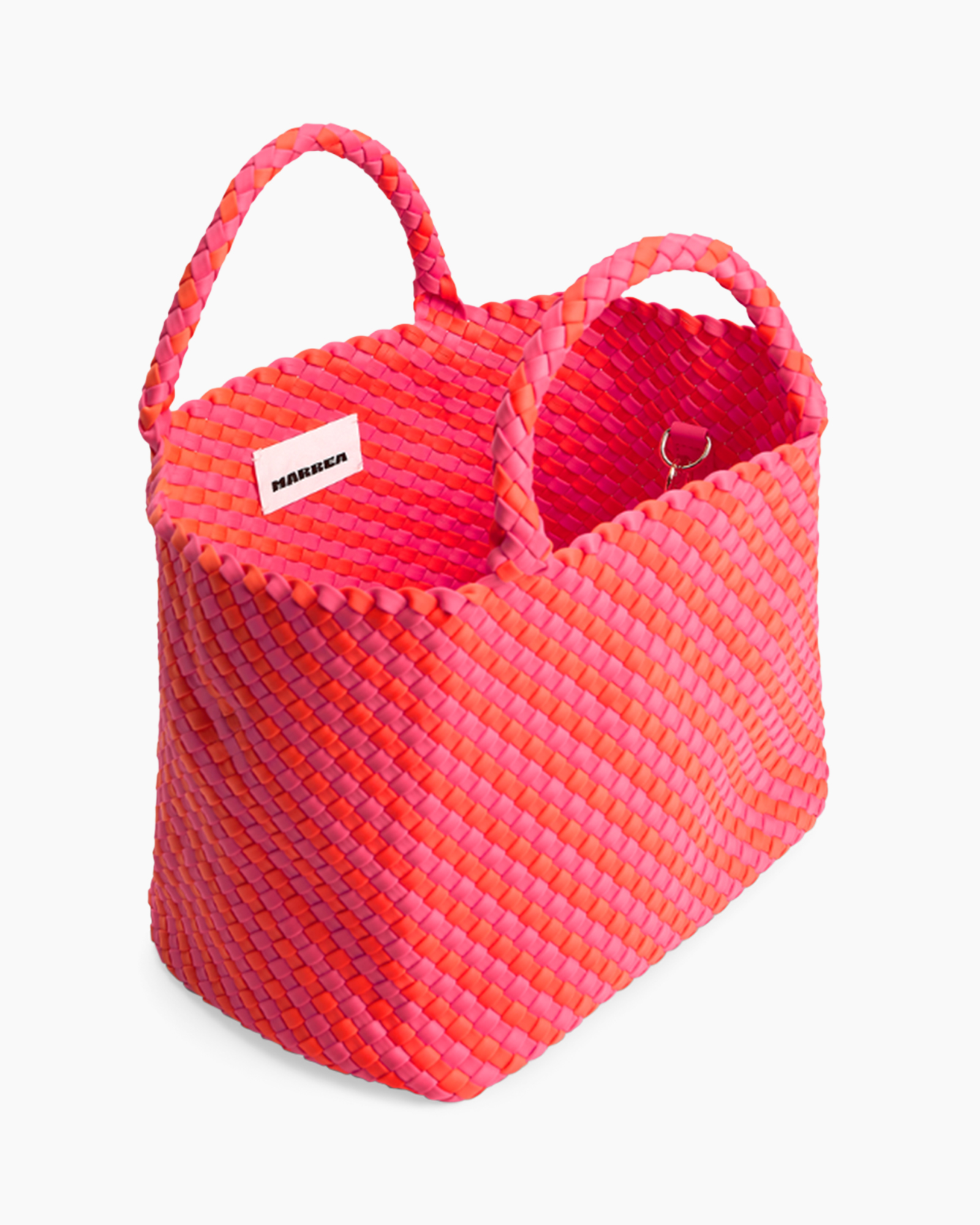 bag, basket, pink, woven, straw