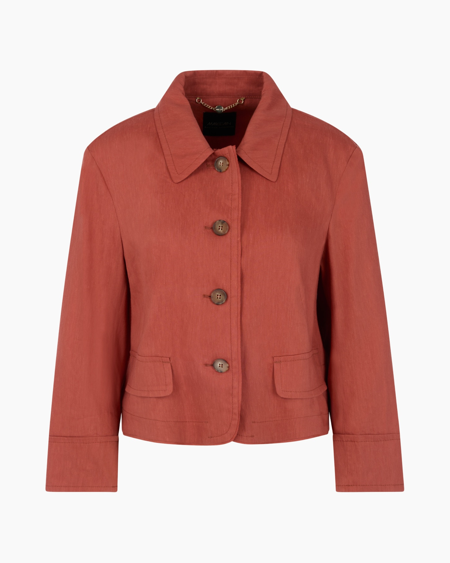 jacket, blazer, linen, solid, rust