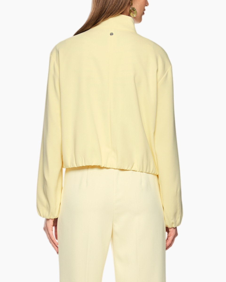 yellow, jacket, back view, long sleeve, elastic hem