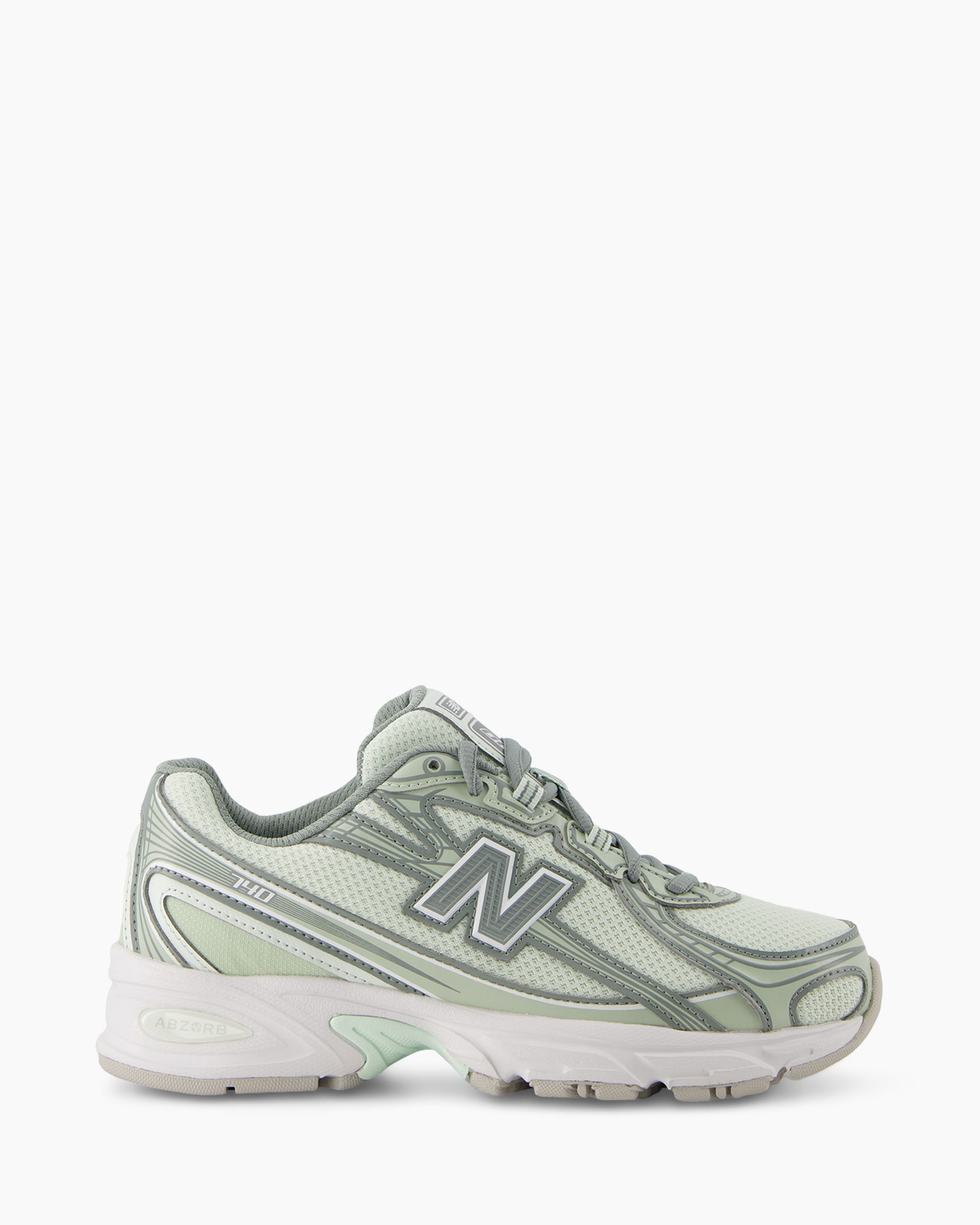 sneaker, running shoe, mesh, athletic, green-gray